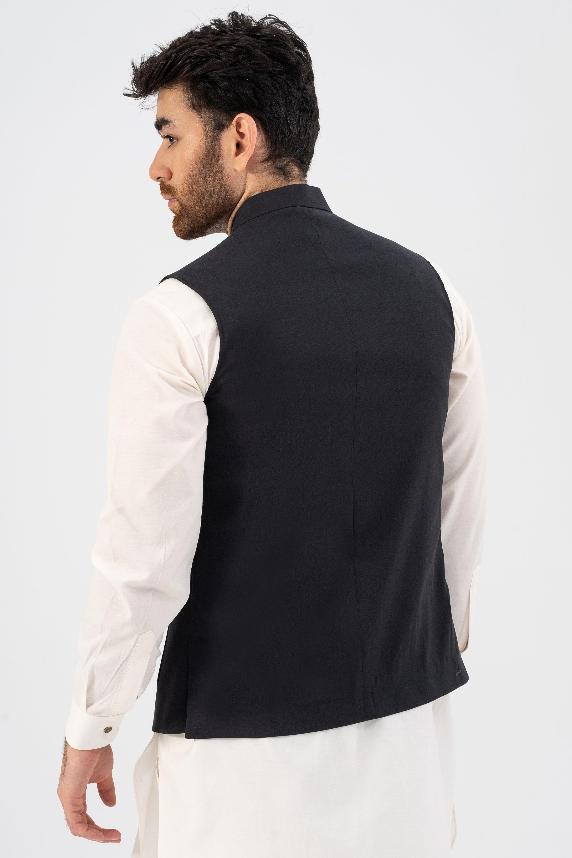 SIGNATURE EMBROIDERY WAISTCOAT BLACK - Image 3