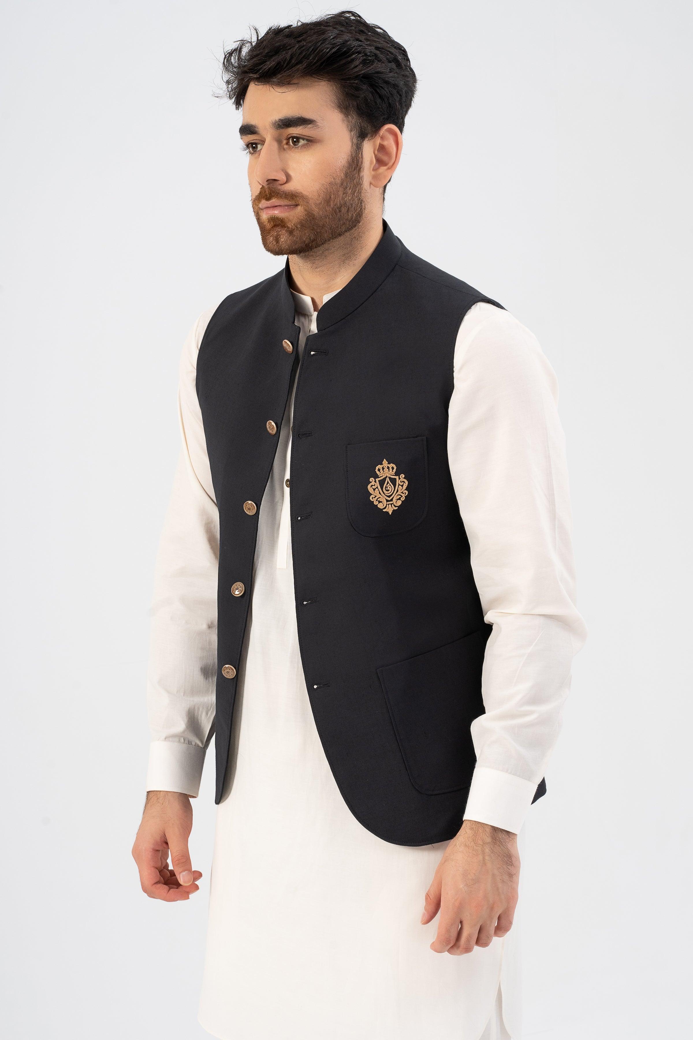 SIGNATURE EMBROIDERY WAISTCOAT BLACK - Image 4