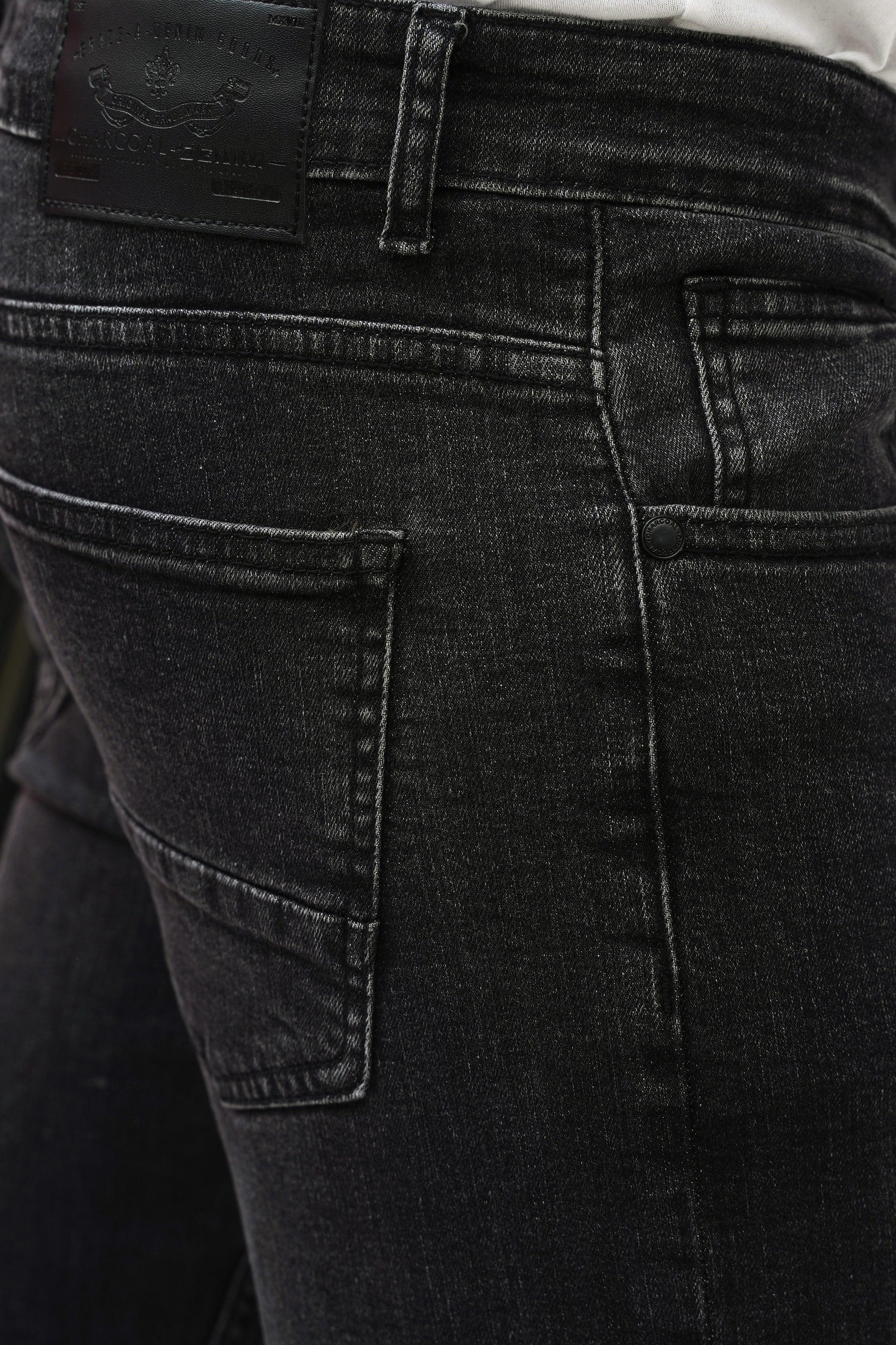 SKINNY FIT DARK GREY DENIM JEANS - Image 4