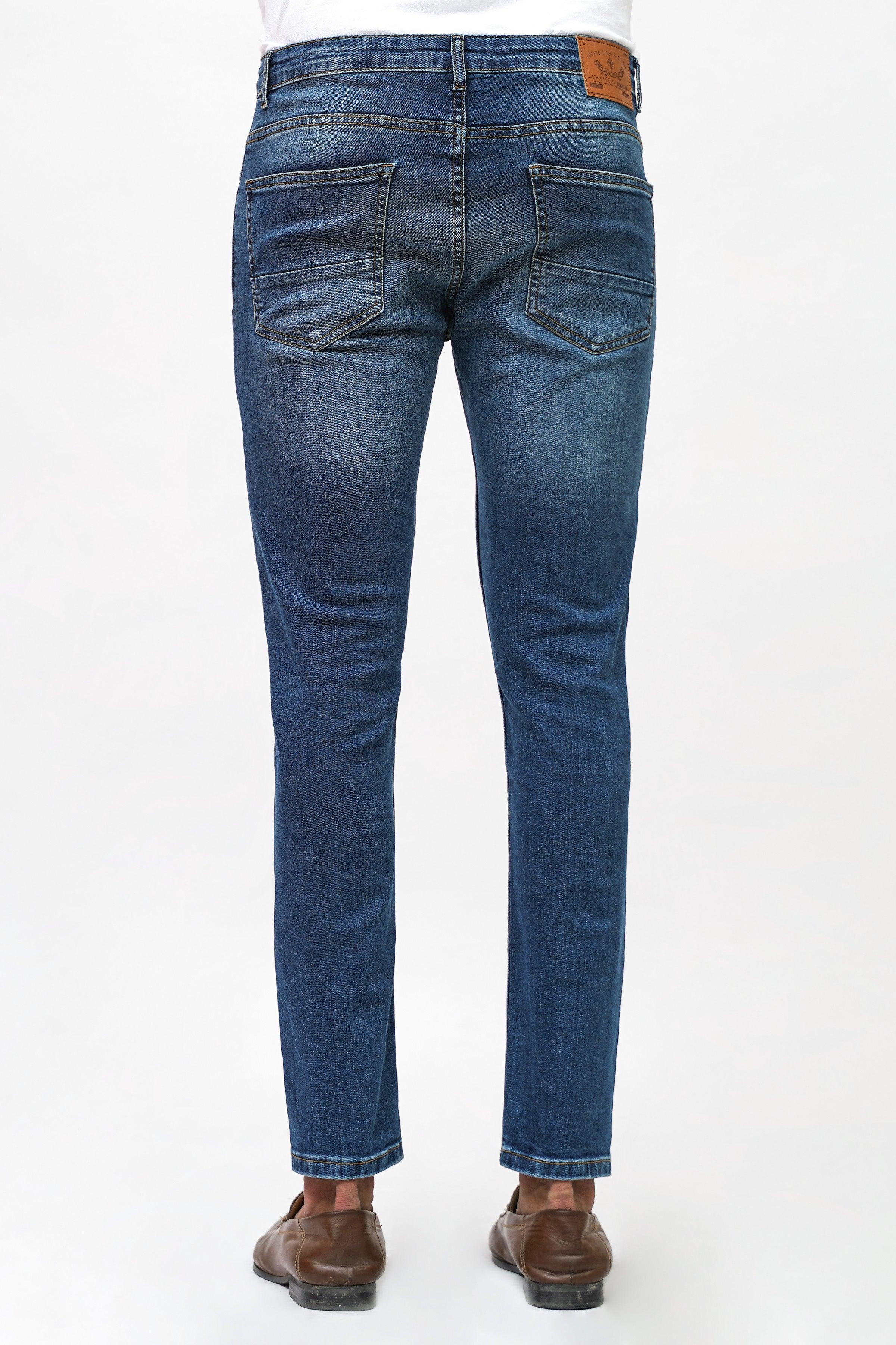 SKINNY FIT MID BLUE DENIM JEANS - Image 3