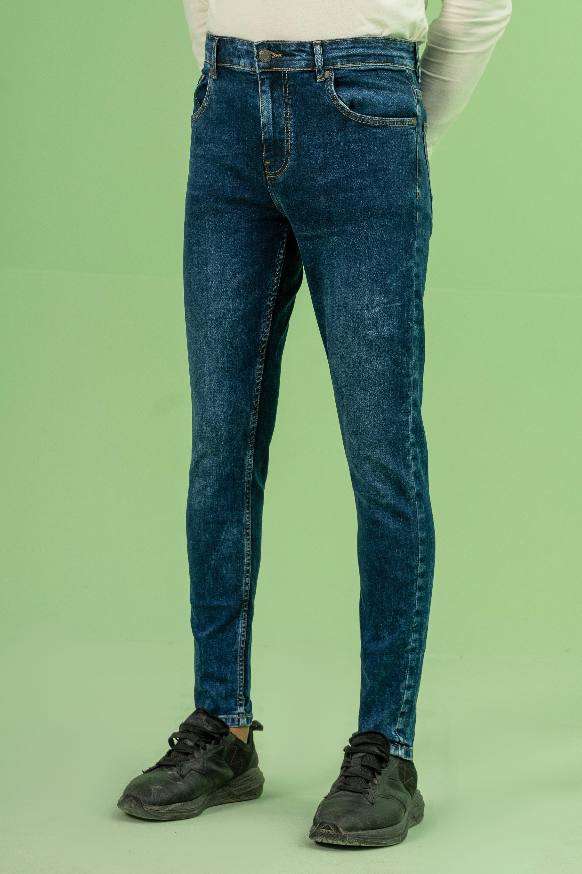 SKINNY LEG DENIM JEANS DARK BLUE - Image 2
