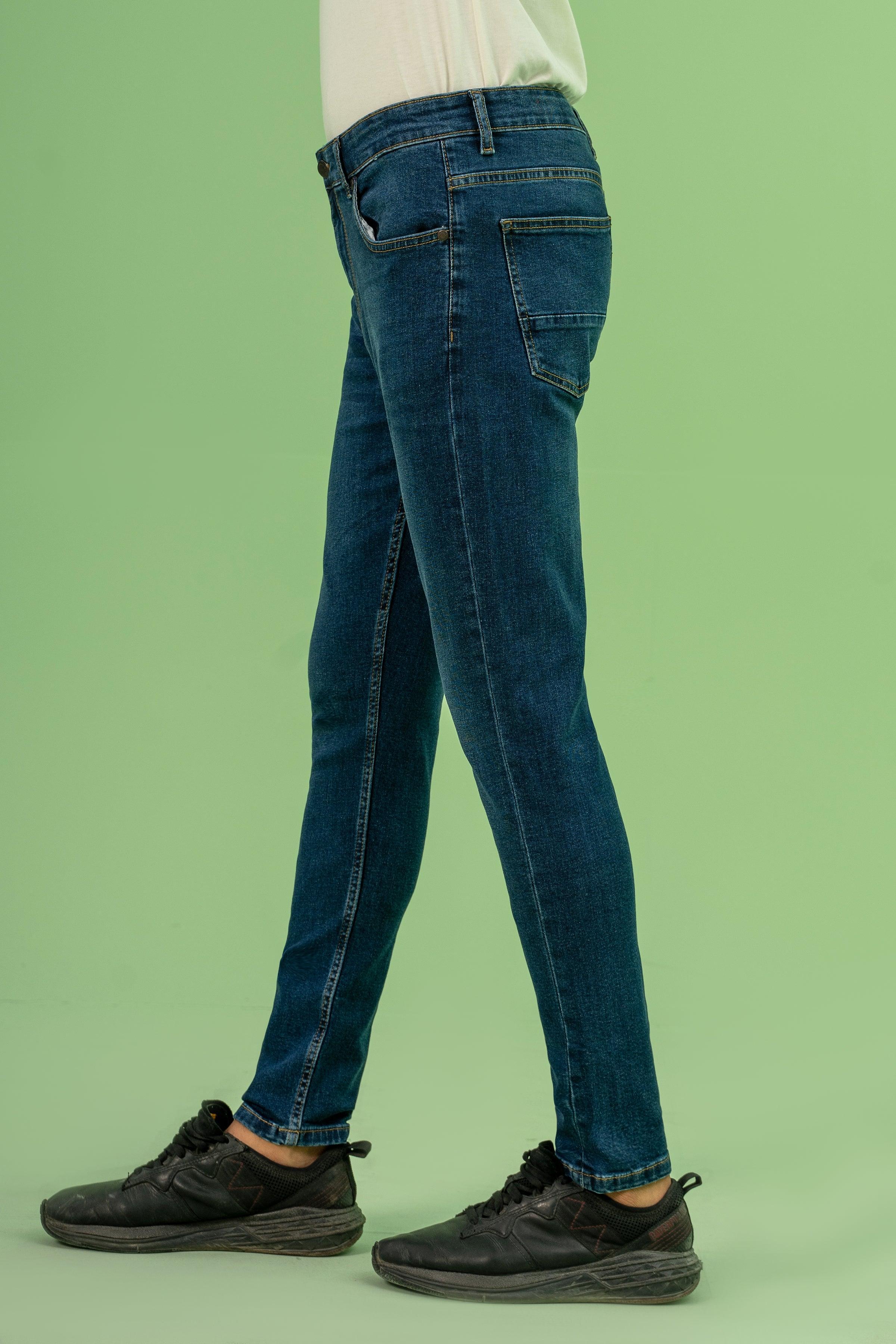 SKINNY LEG DENIM JEANS DARK BLUE