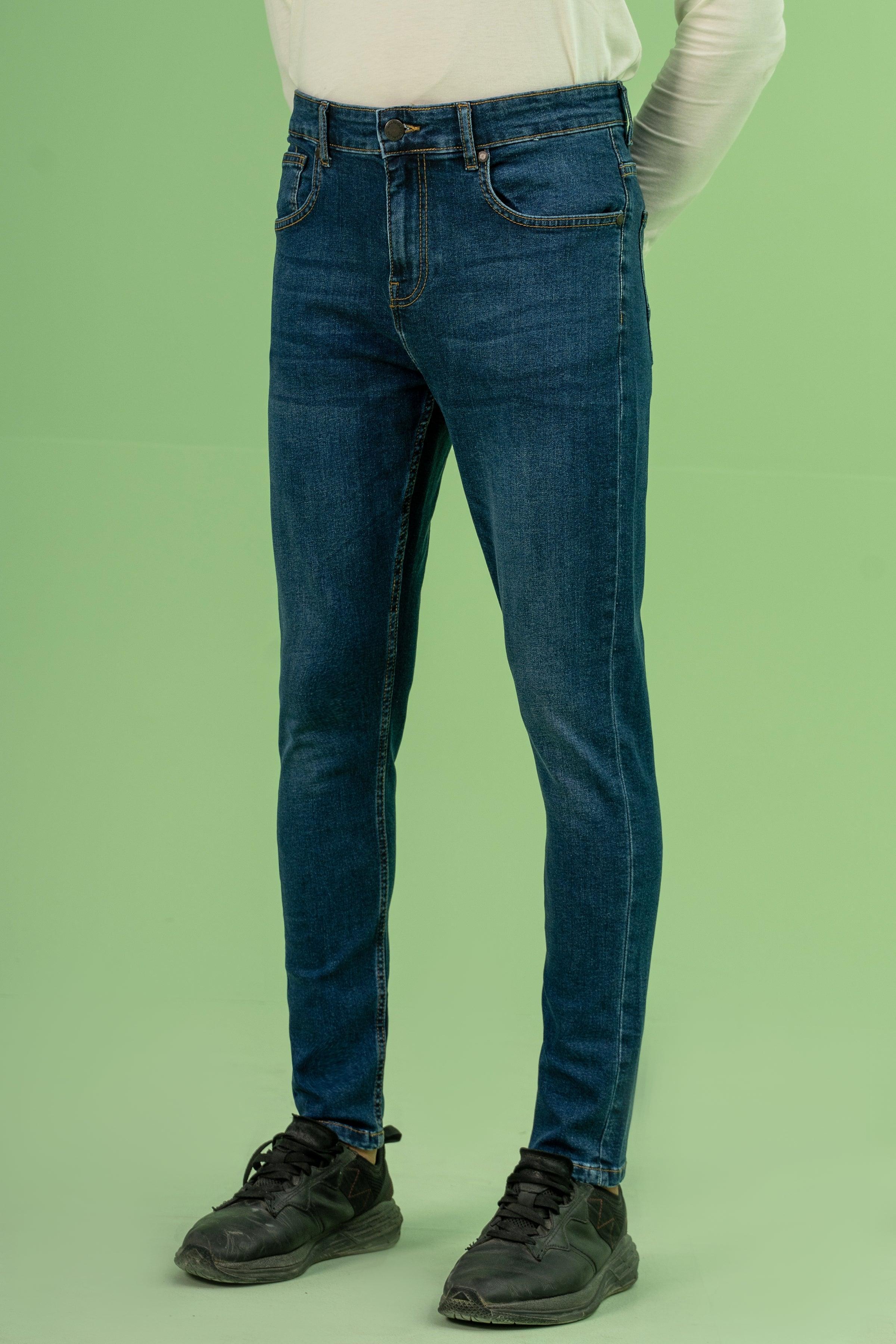 SKINNY LEG DENIM JEANS DARK BLUE - Image 2