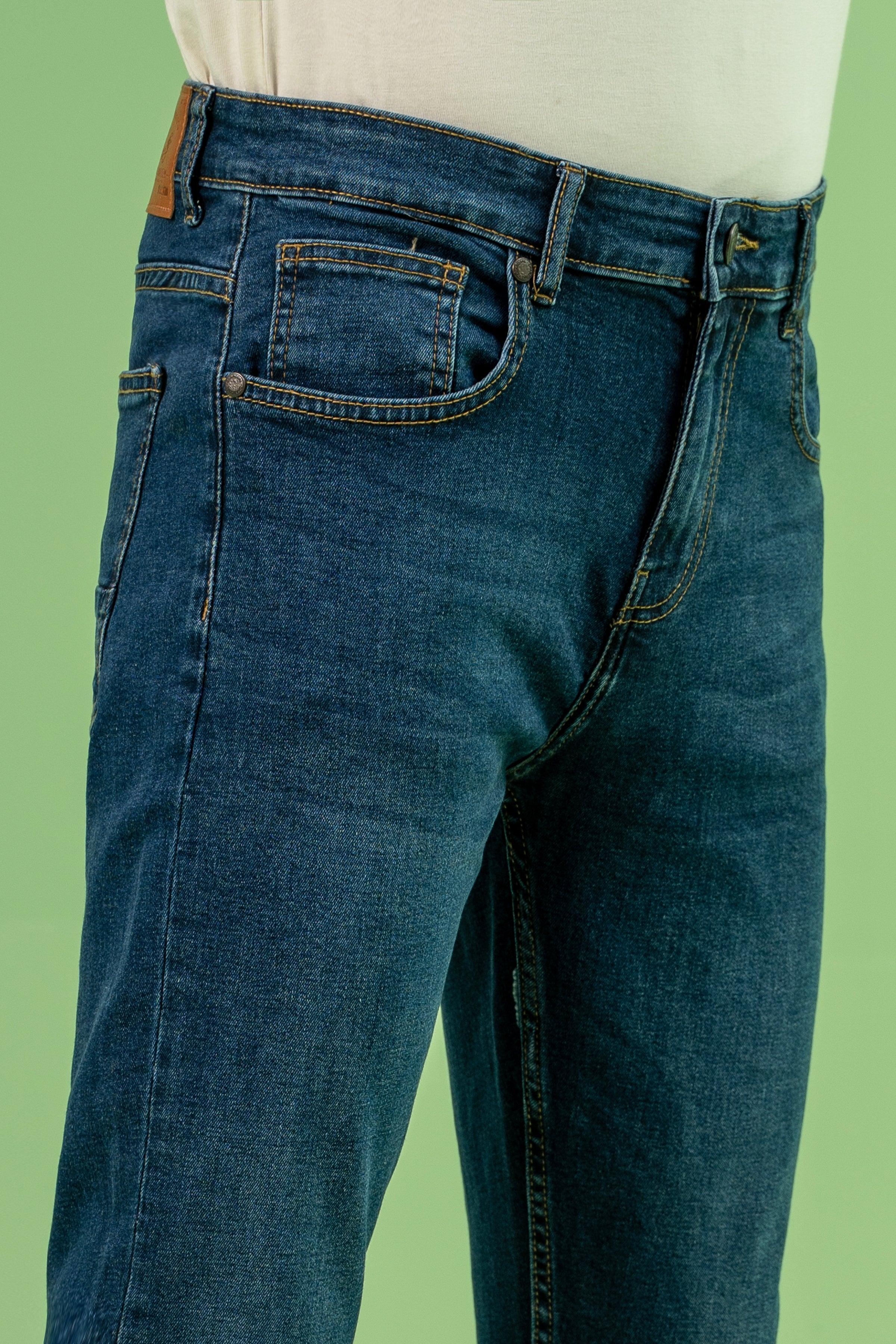 SKINNY LEG DENIM JEANS DARK BLUE - Image 4