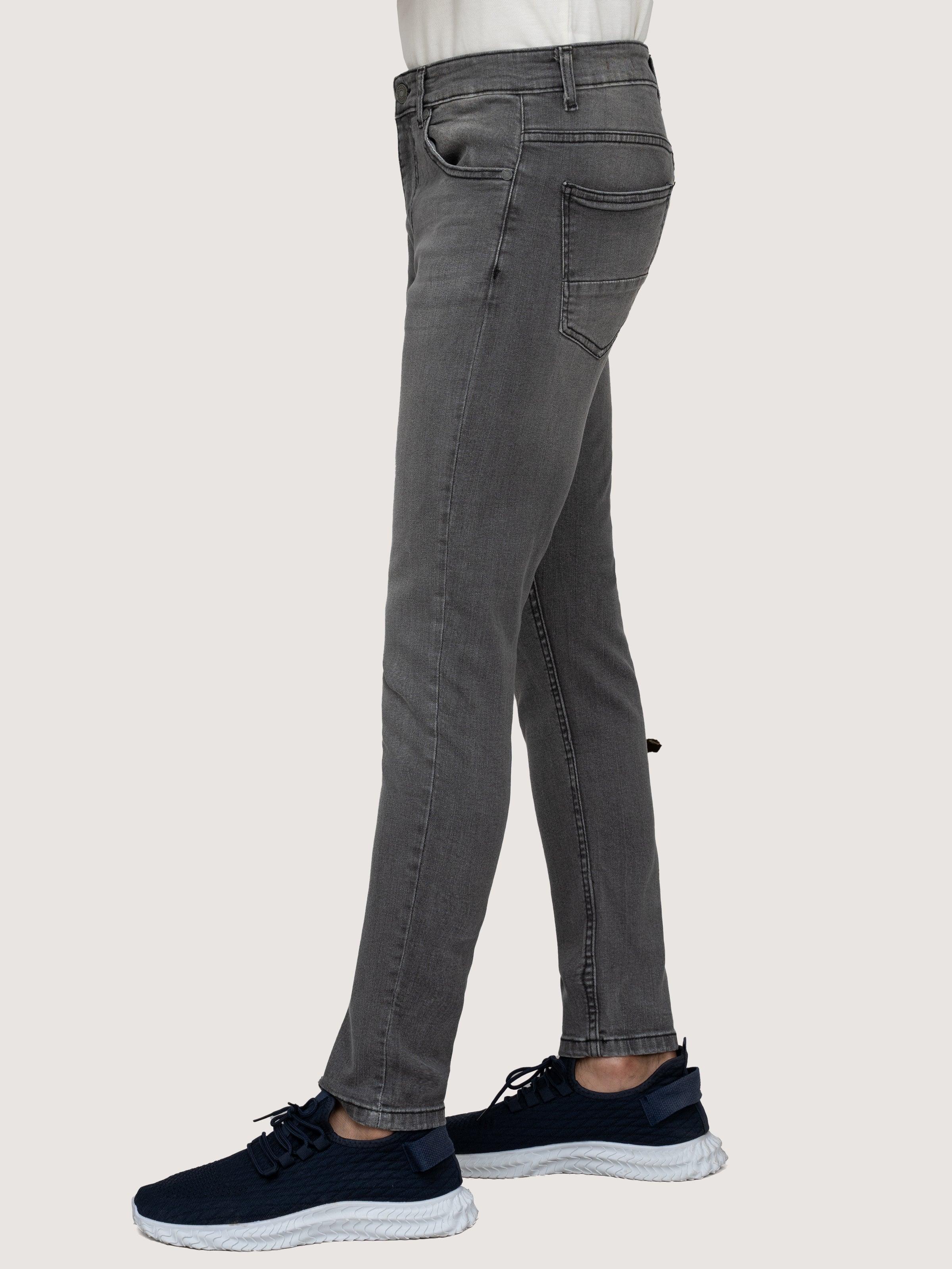 SKINNY LEG DENIM JEANS GREY STONE WASH - Image 2