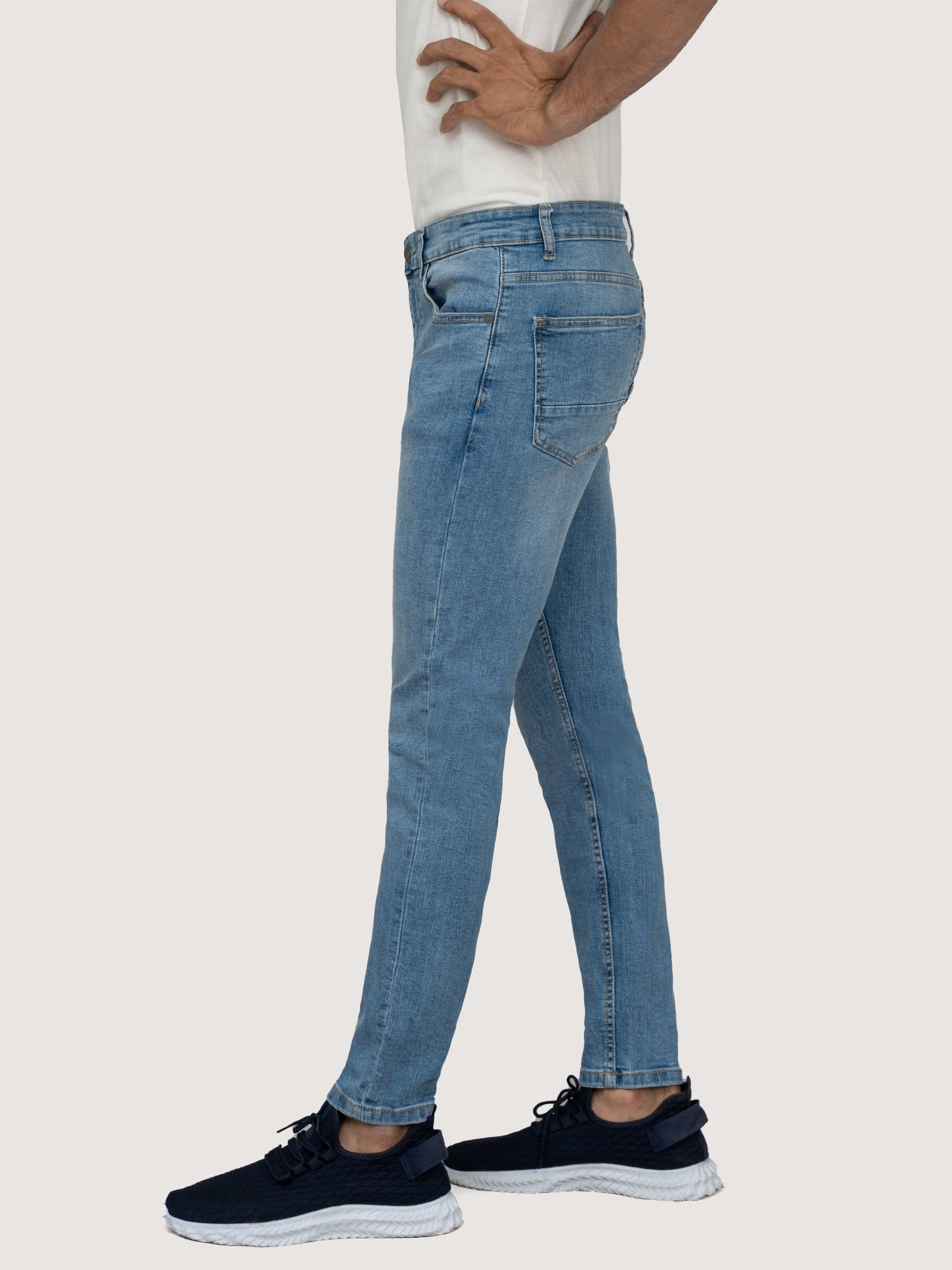 SKINNY LEG DENIM JEANS LIGHT BLUE - Image 2