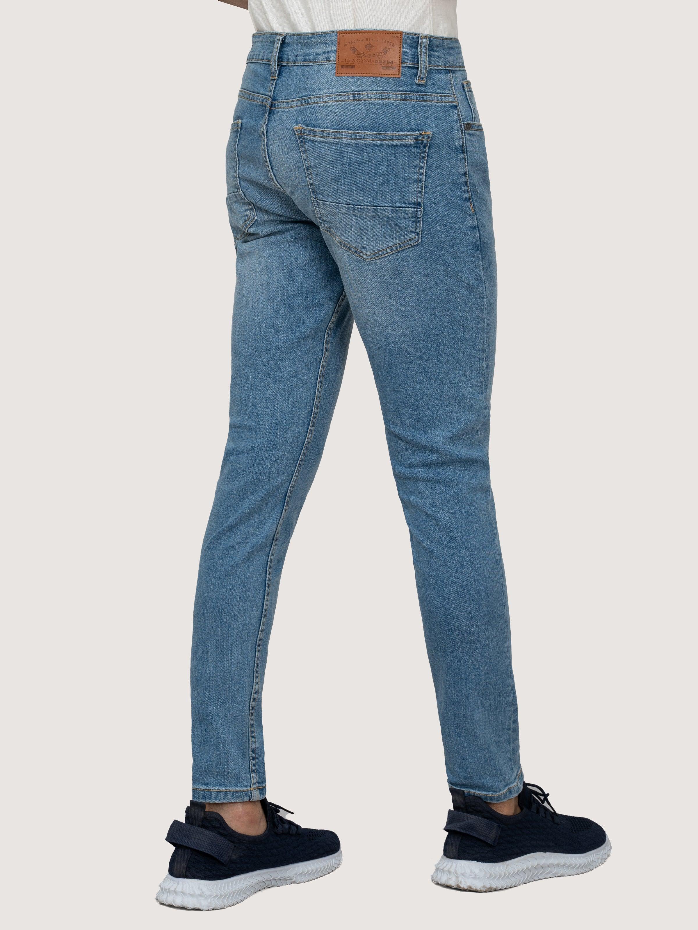 SKINNY LEG DENIM JEANS LIGHT BLUE - Image 3
