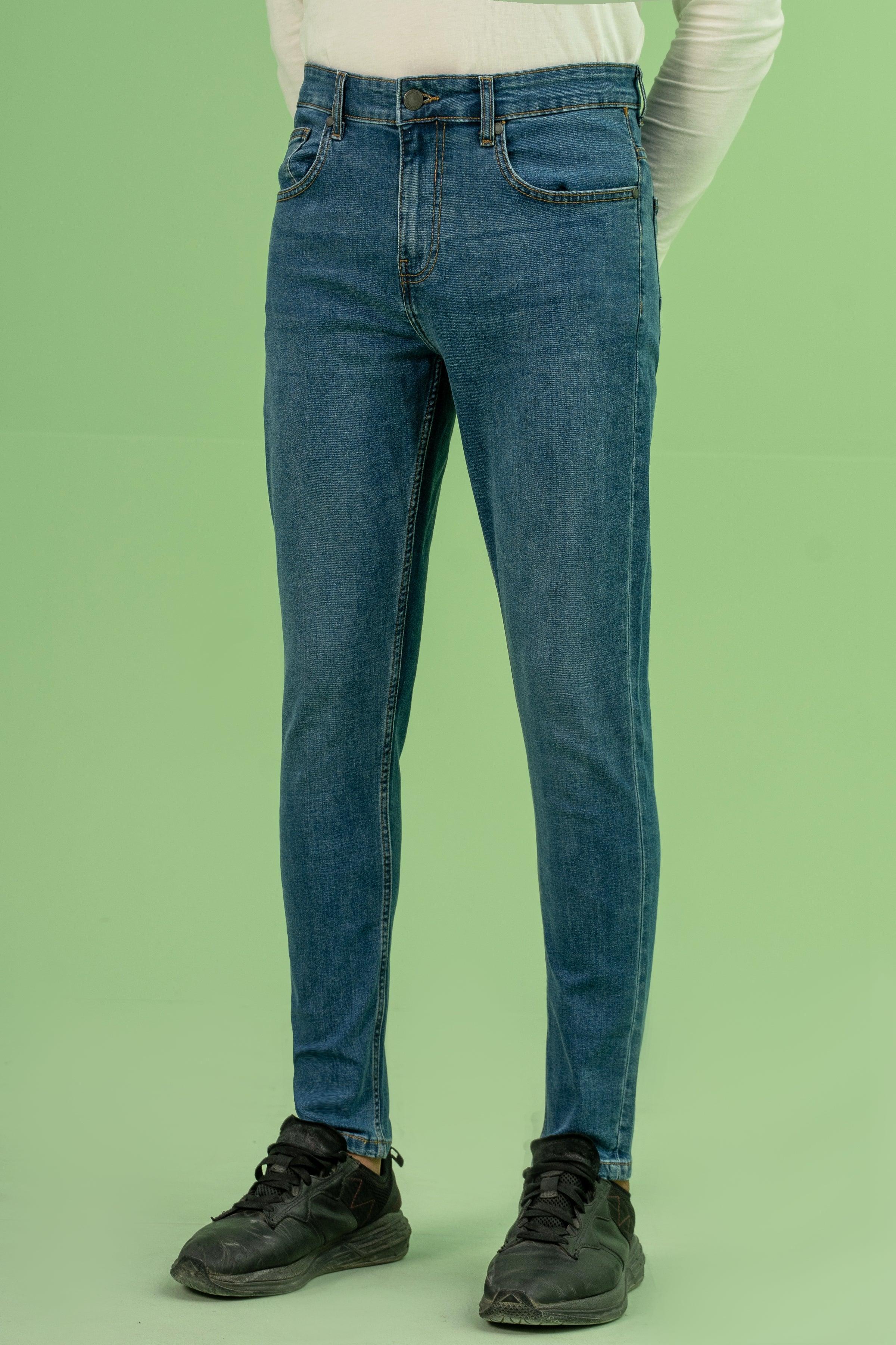 SKINNY LEG DENIM JEANS MID BLUE - Image 2