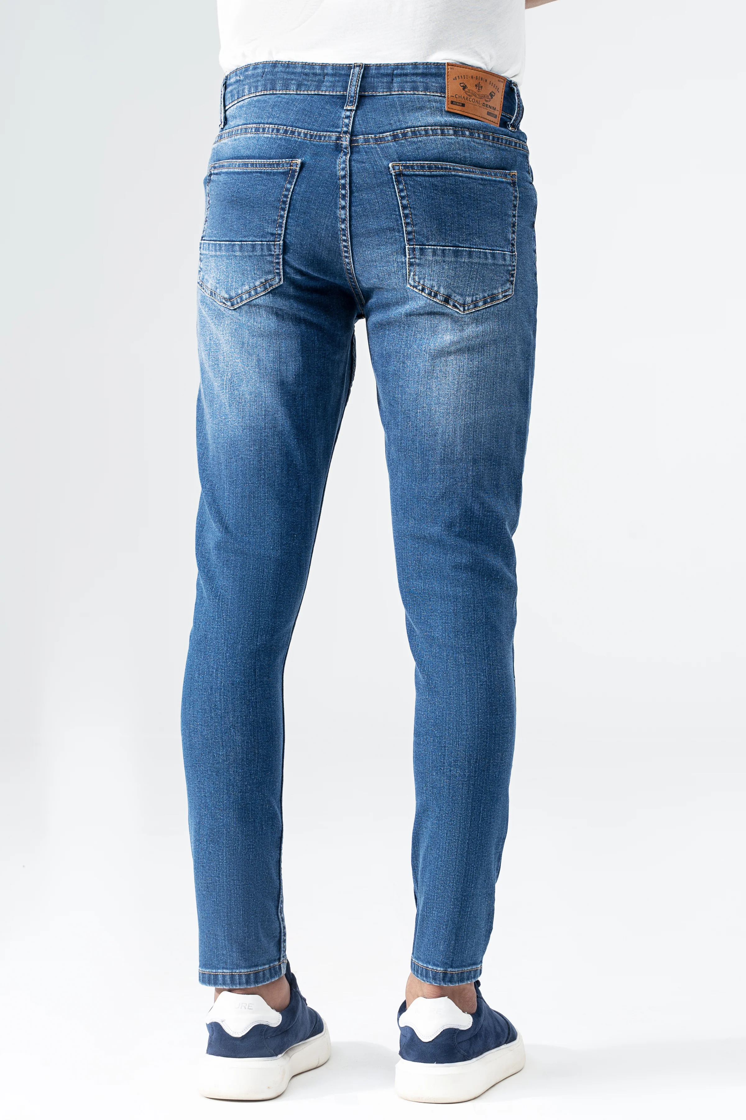 SKINNY LEG DENIM JEANS MID BLUE - Image 3