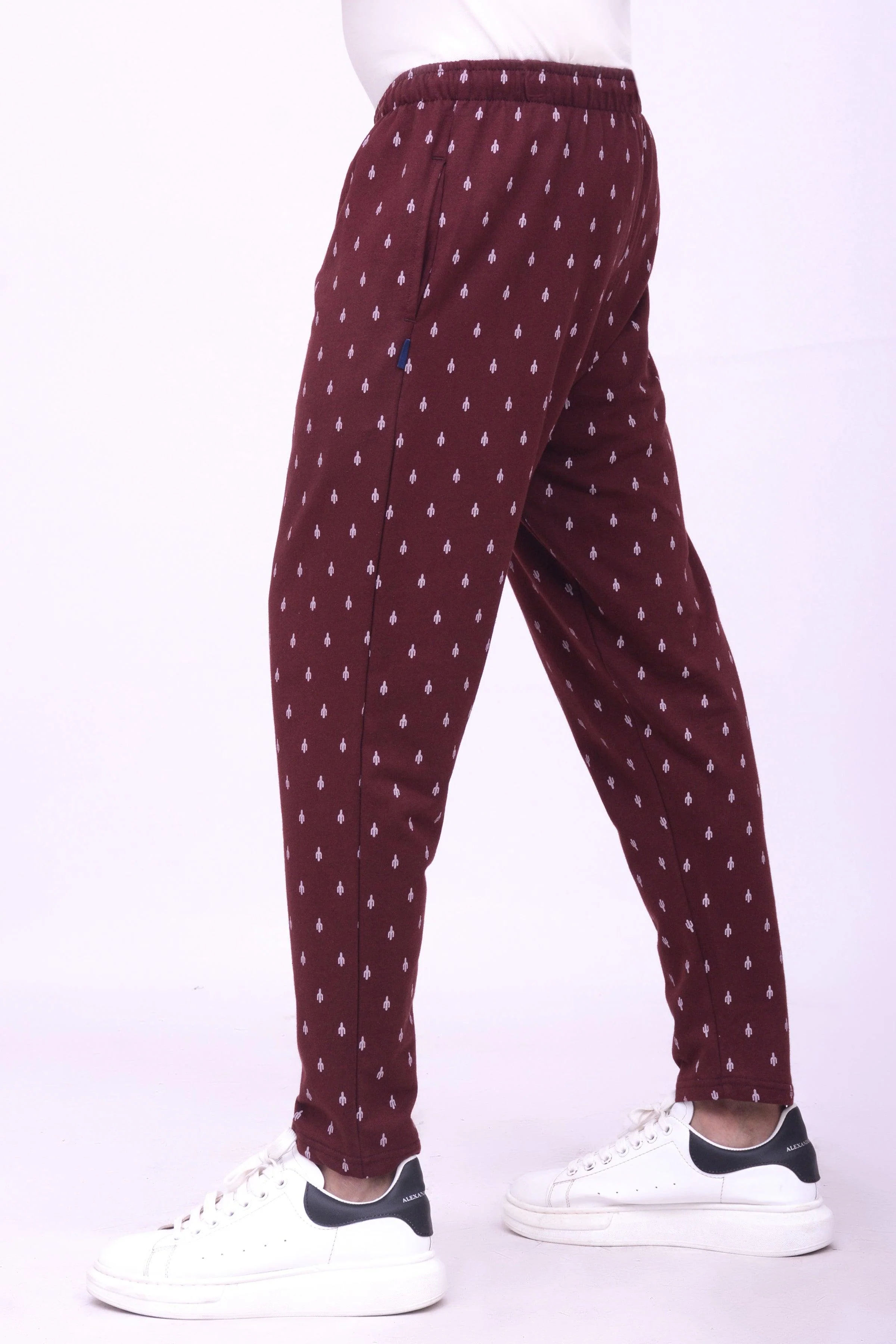 SLEEPWEAR TROUSER MAROON PRINTED