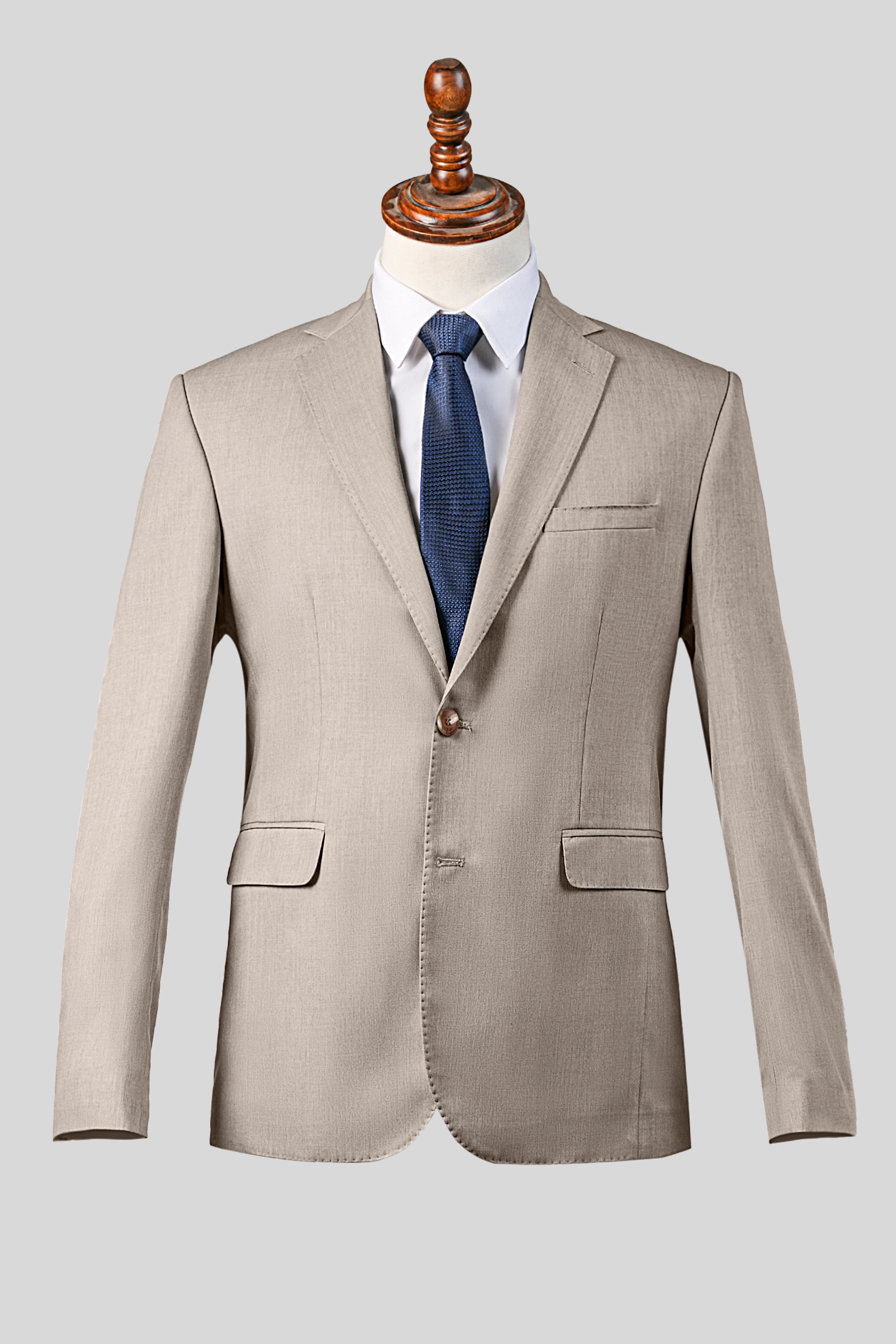 SLIM FIT 2 PIECE SUIT LIGHT KHAKI - Image 2