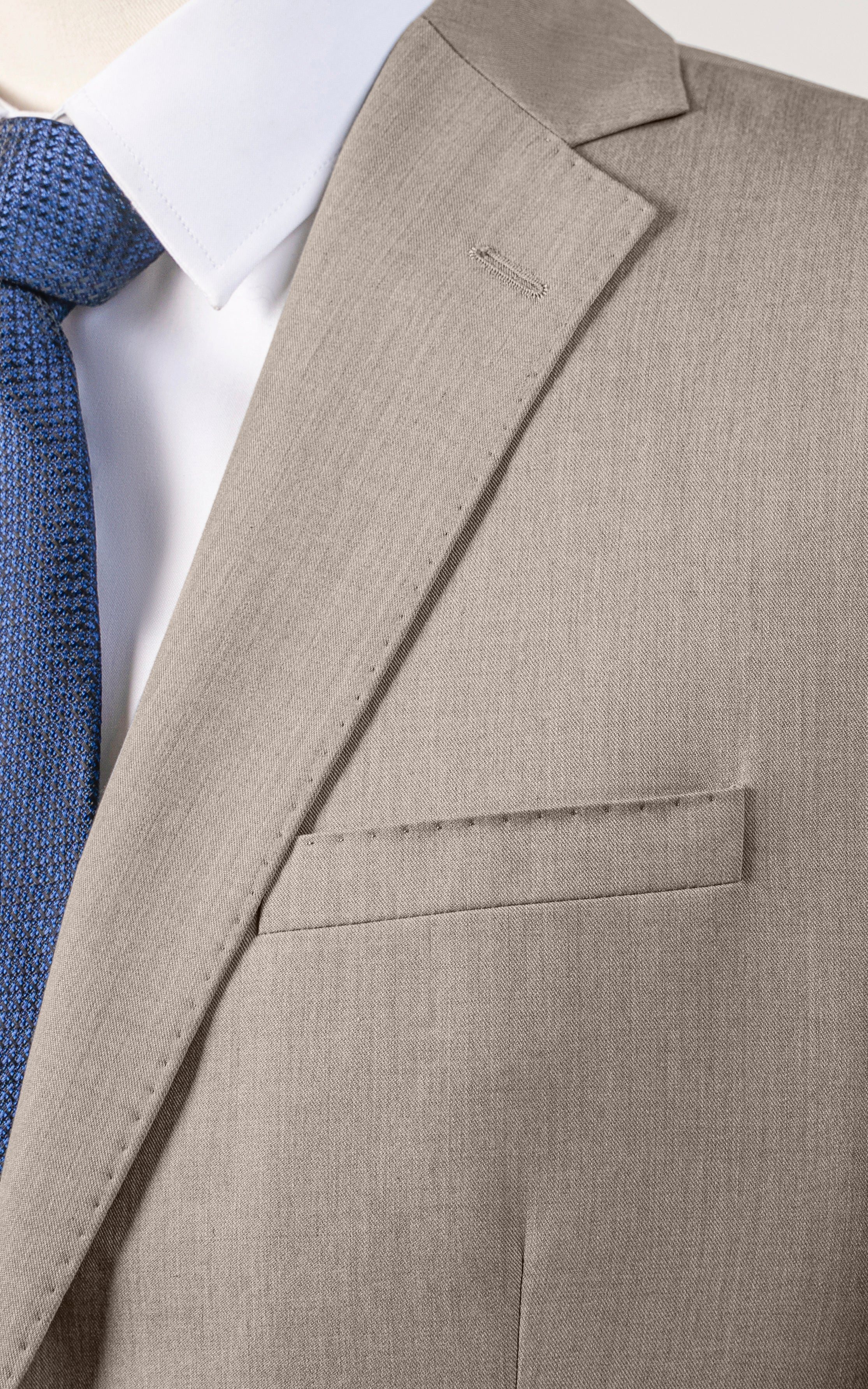 SLIM FIT 2 PIECE SUIT LIGHT KHAKI - Image 4