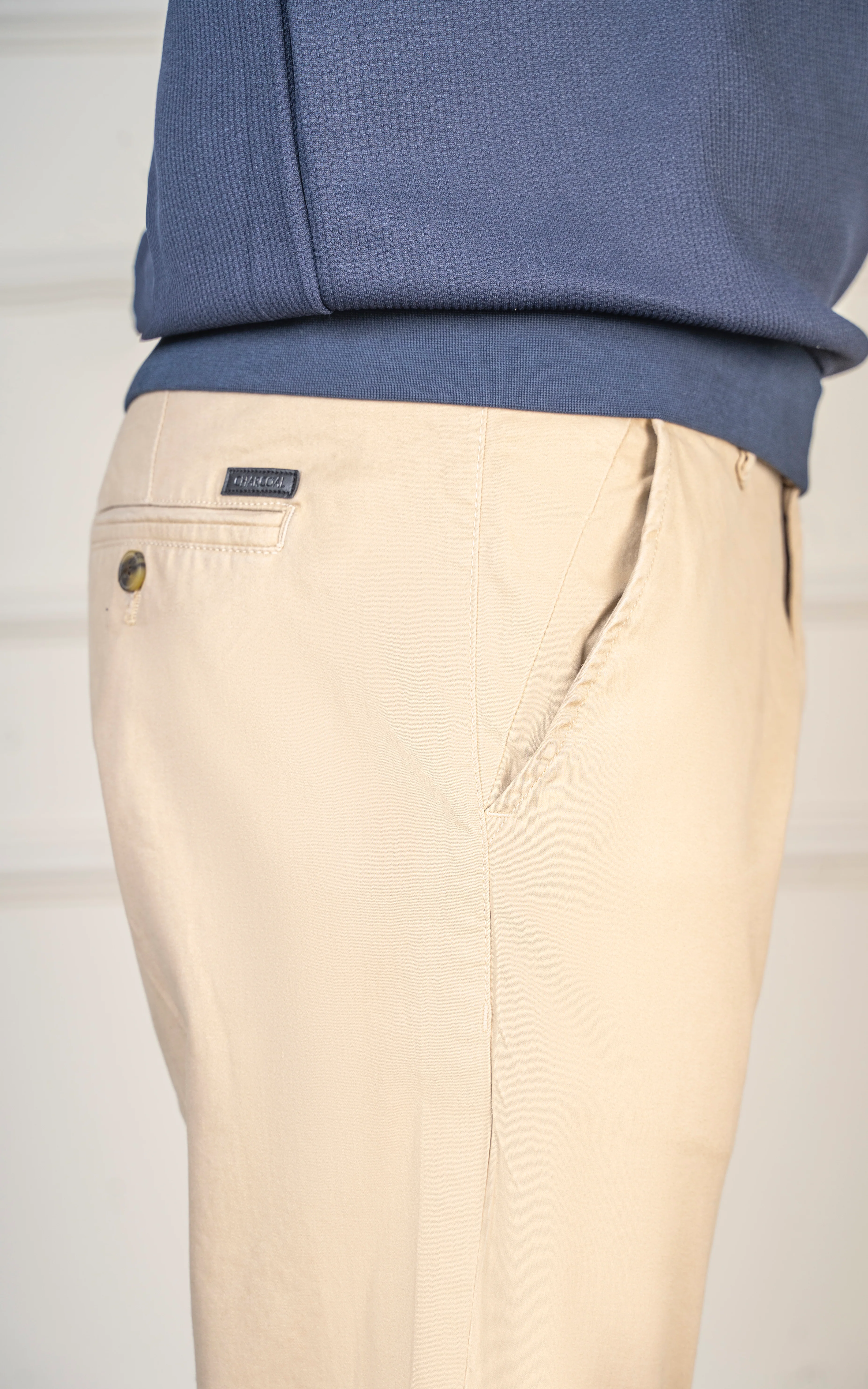 SLIM FIT SATIN PANT KHAKI - Image 5