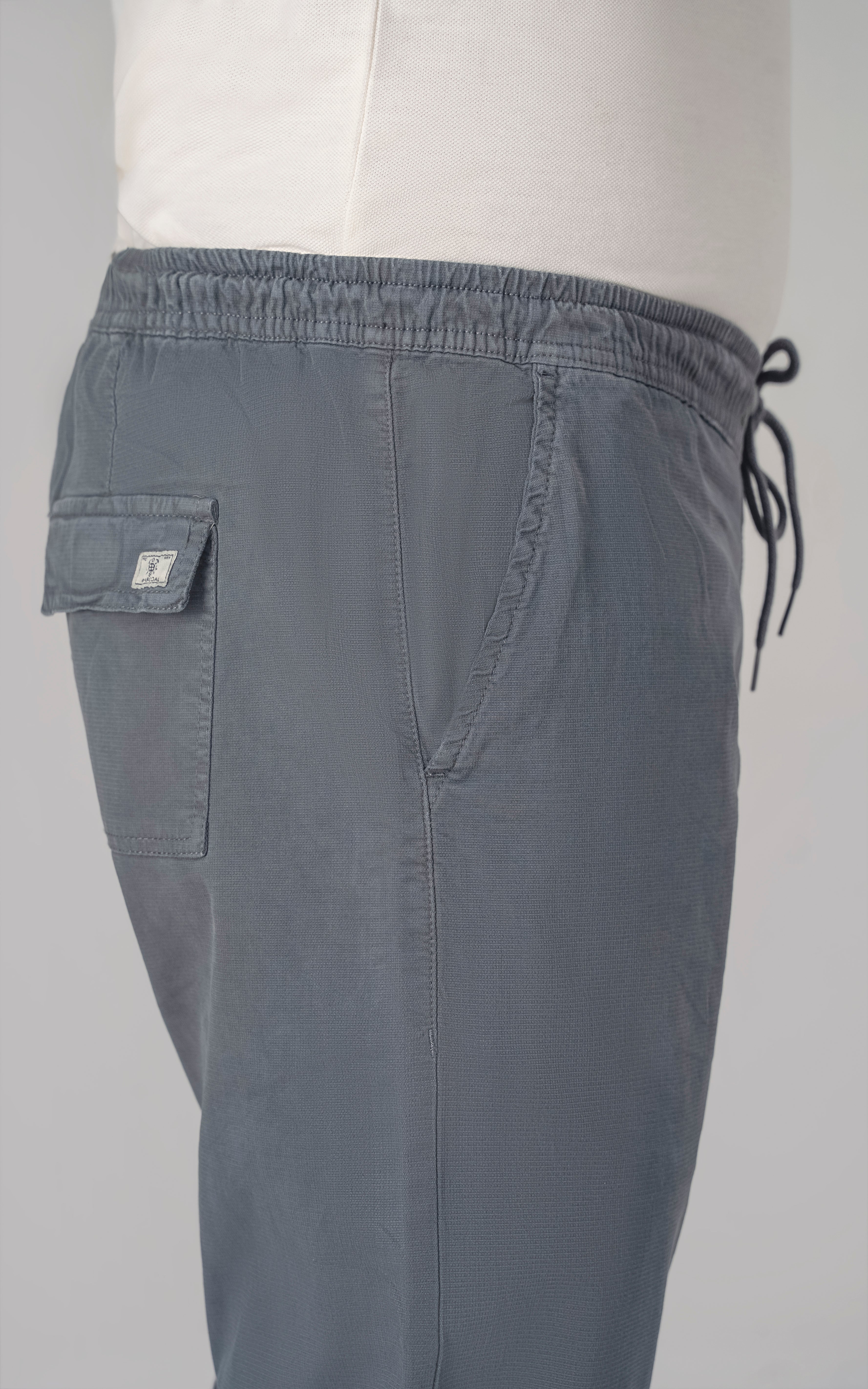 SLIM FIT TEXTURED JOGGER TROUSER TEAL BLUE - Image 2