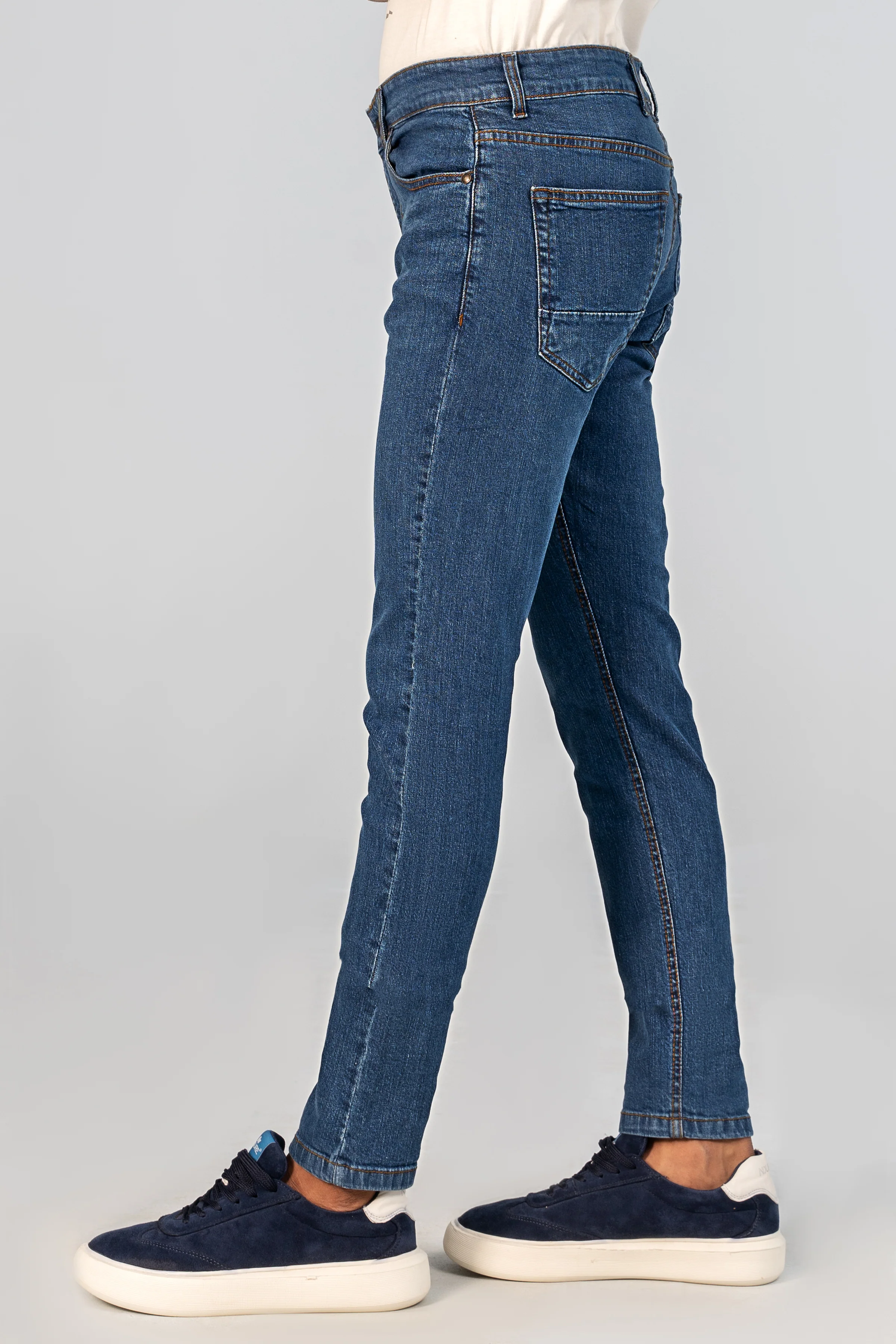 SLIM LEG DENIM JEANS DARK BLUE