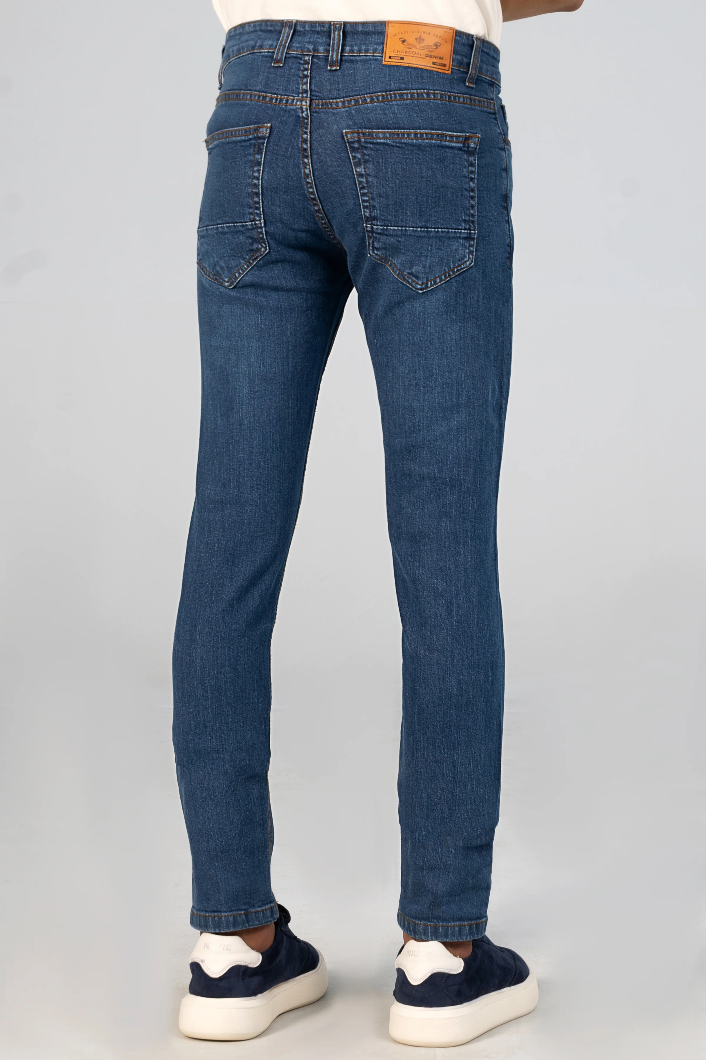 SLIM LEG DENIM JEANS DARK BLUE - Image 3