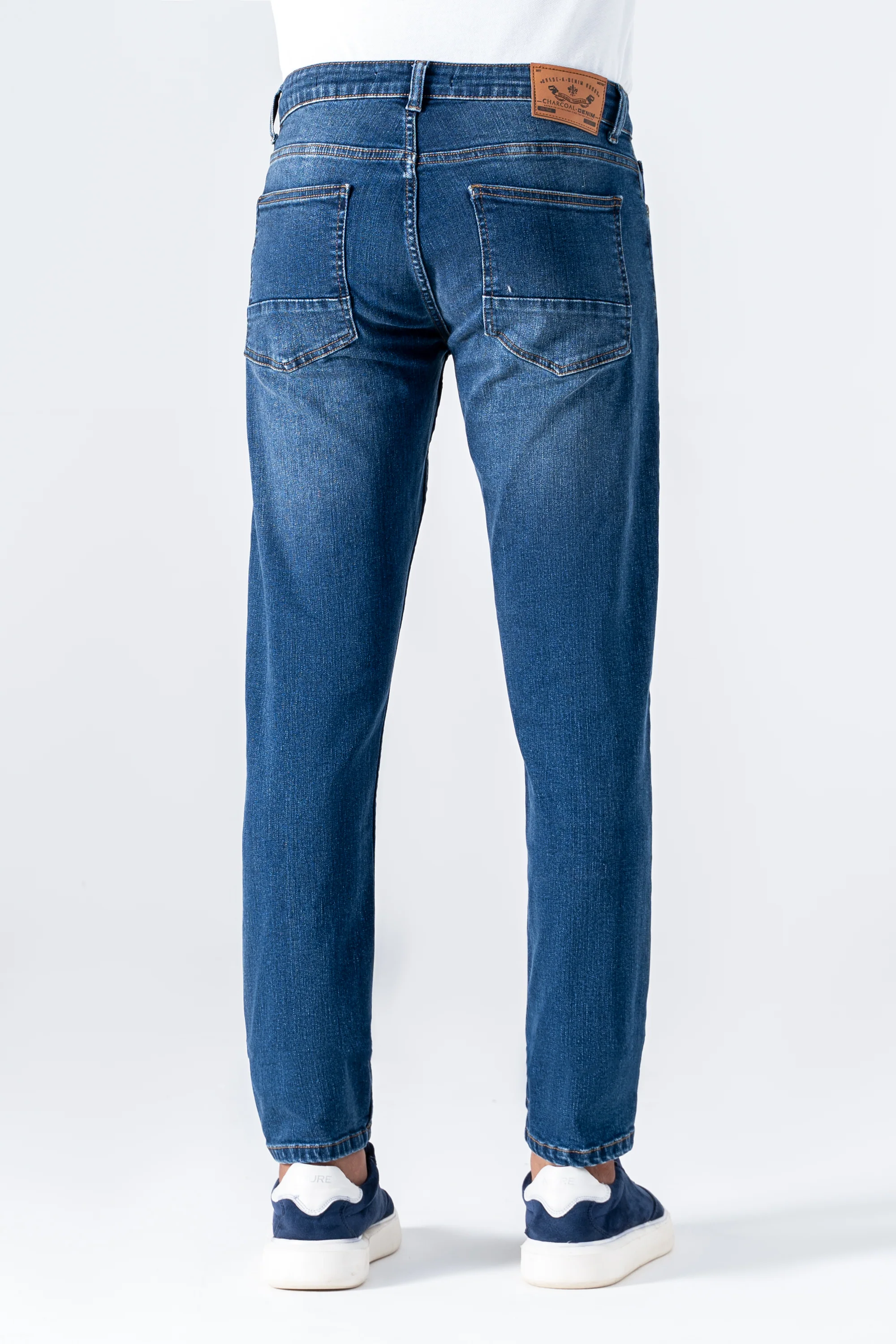 SLIM LEG DENIM JEANS DARK BLUE - Image 4