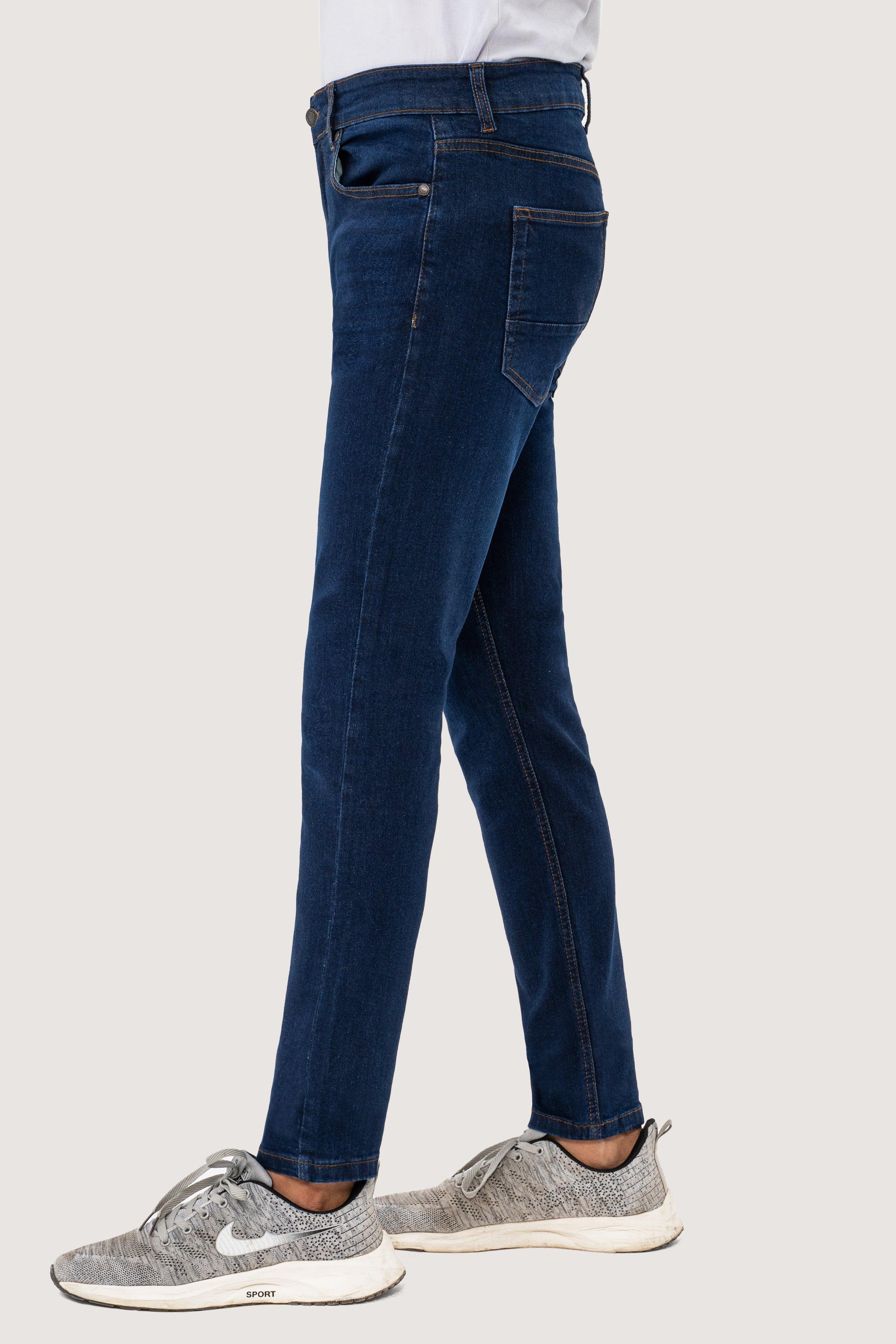 SLIM LEG DENIM JEANS DARK BLUE
