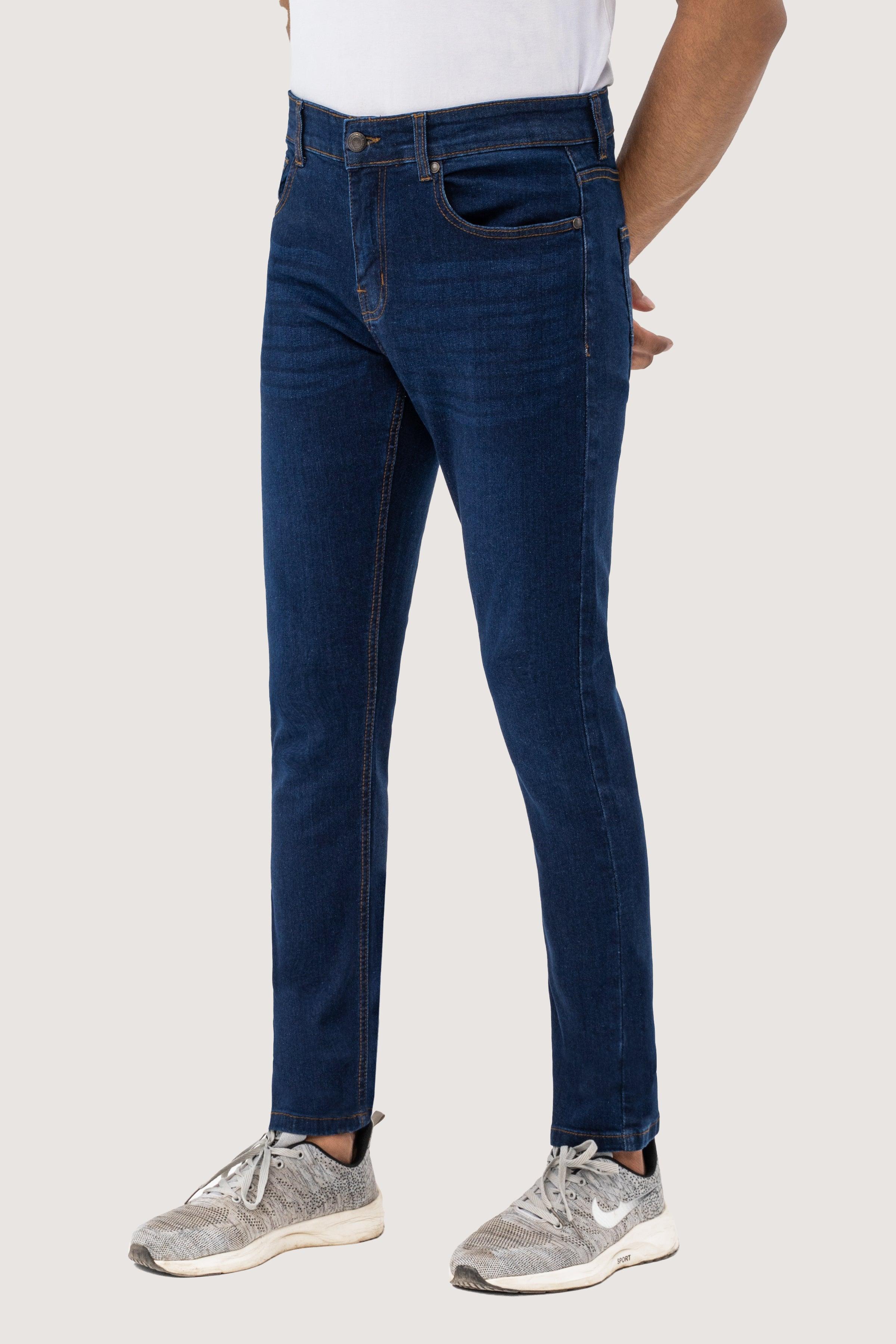 SLIM LEG DENIM JEANS DARK BLUE - Image 2