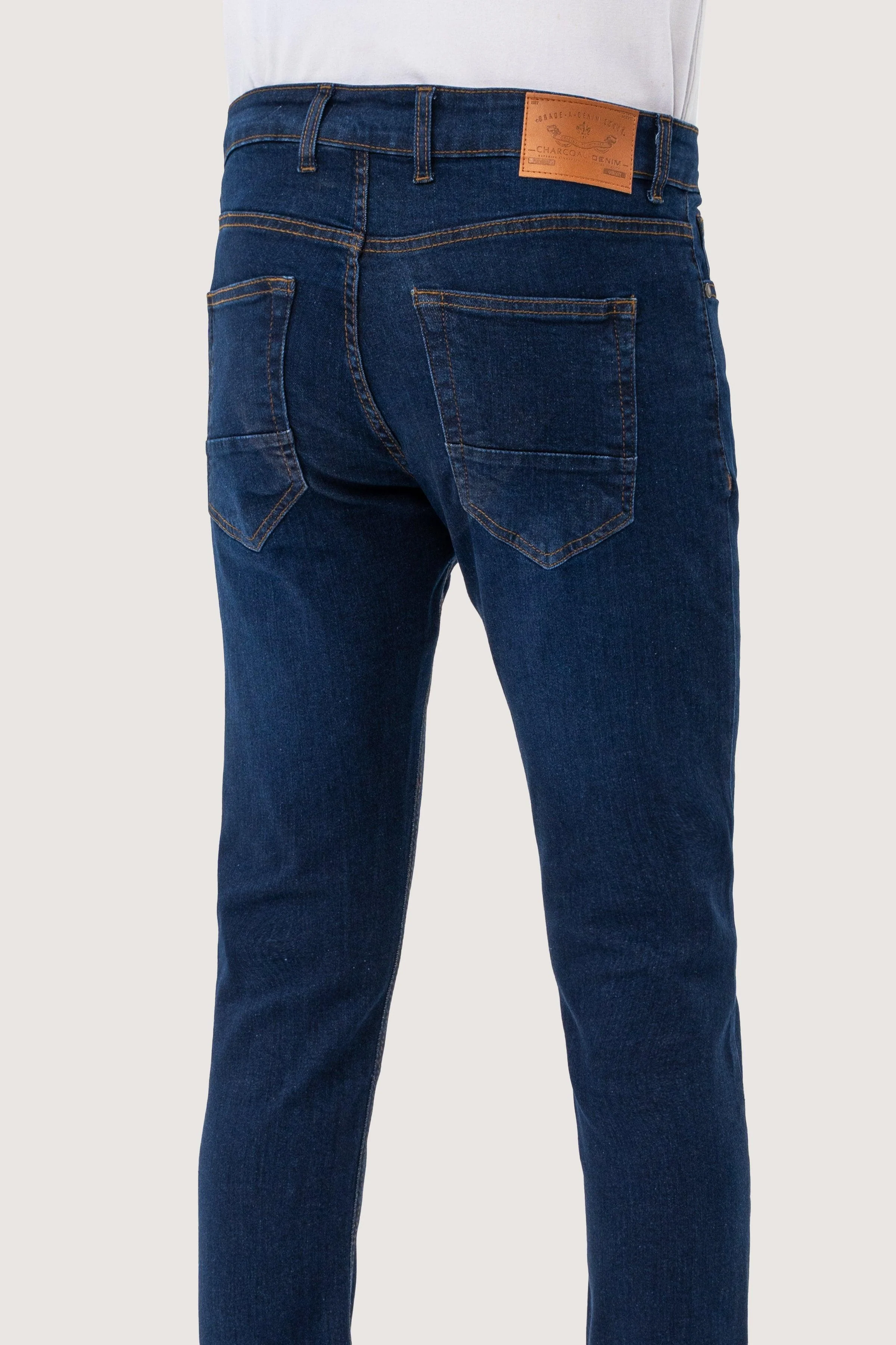 SLIM LEG DENIM JEANS DARK BLUE - Image 3