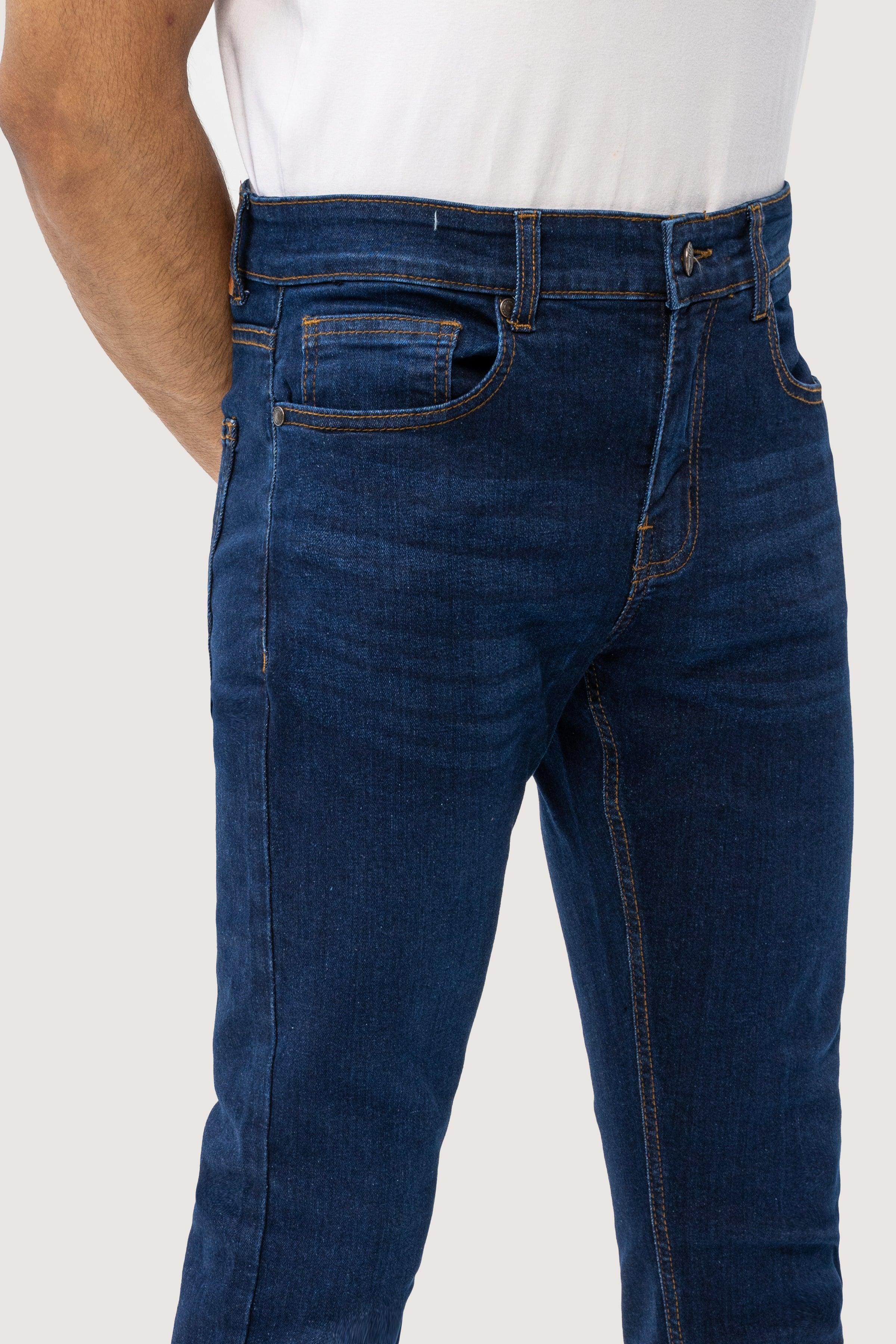 SLIM LEG DENIM JEANS DARK BLUE - Image 4