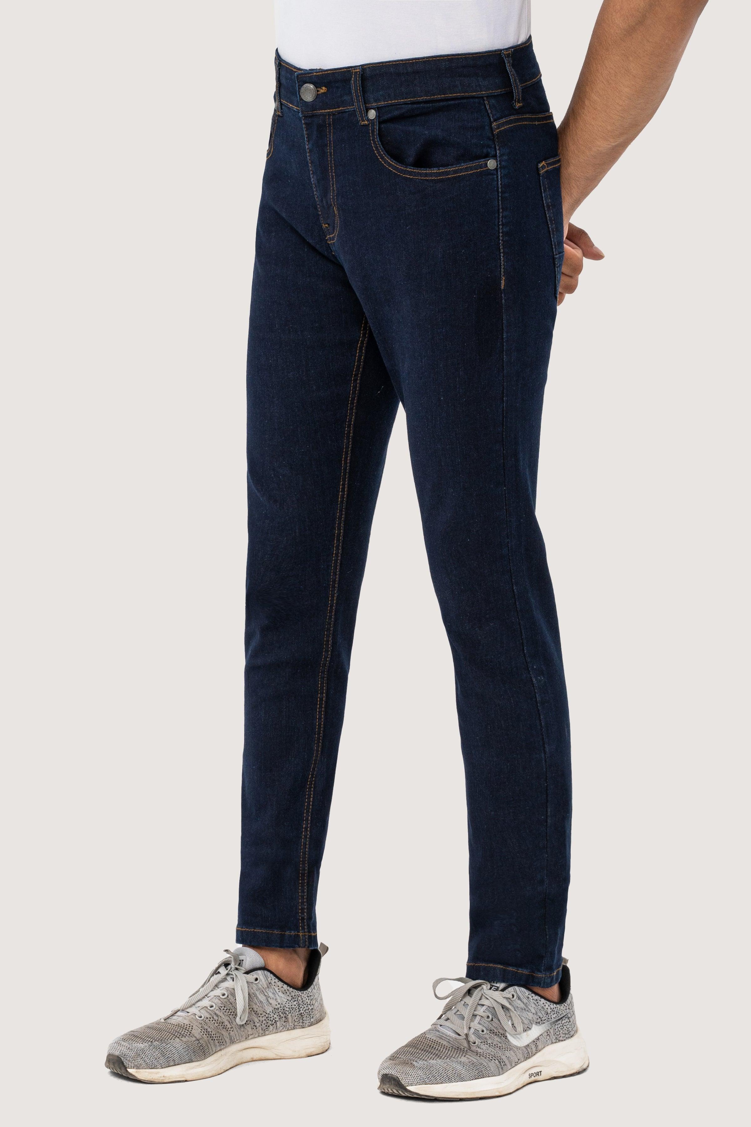 SLIM LEG DENIM JEANS DARK BLUE - Image 2