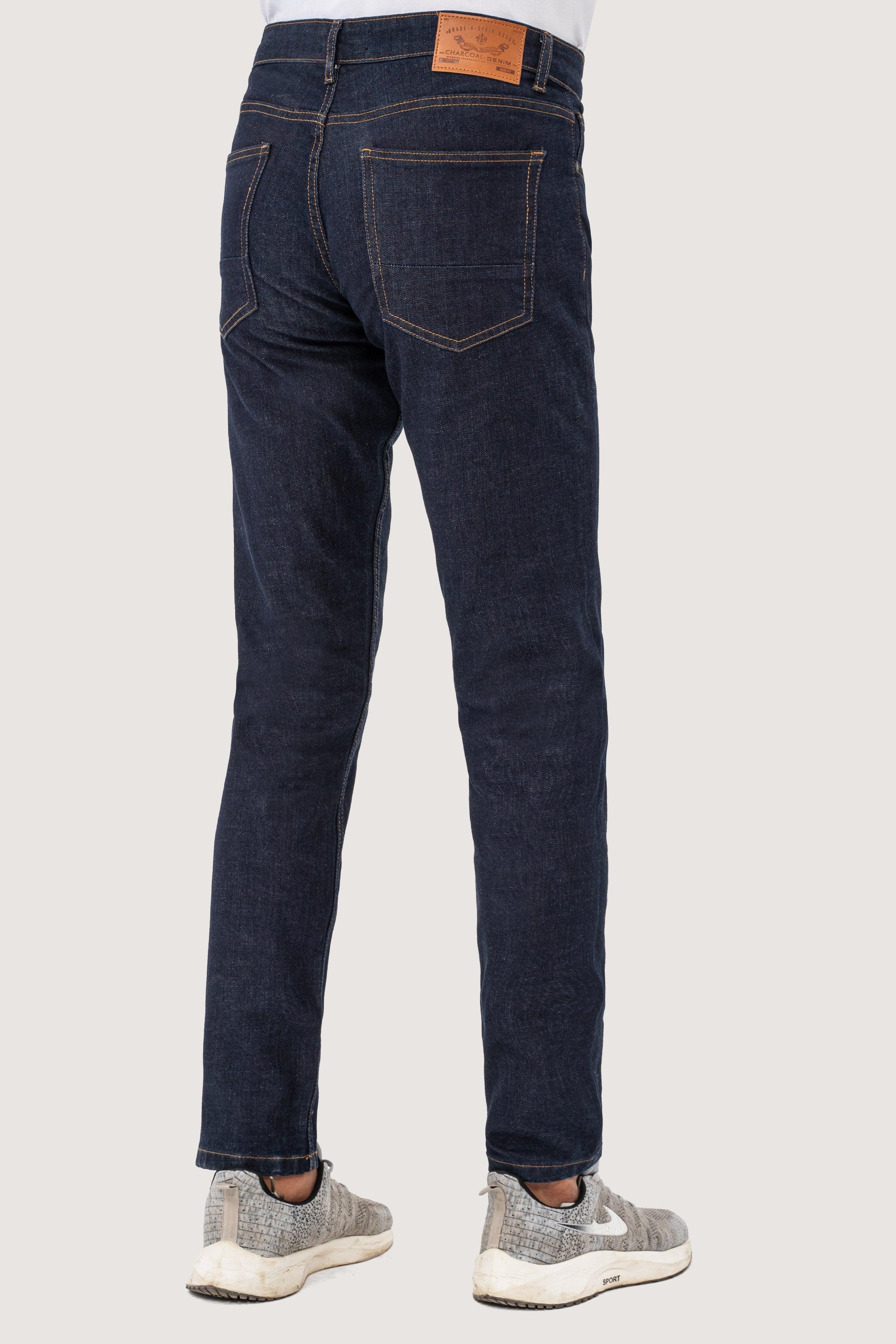 SLIM LEG DENIM JEANS DARK BLUE - Image 3