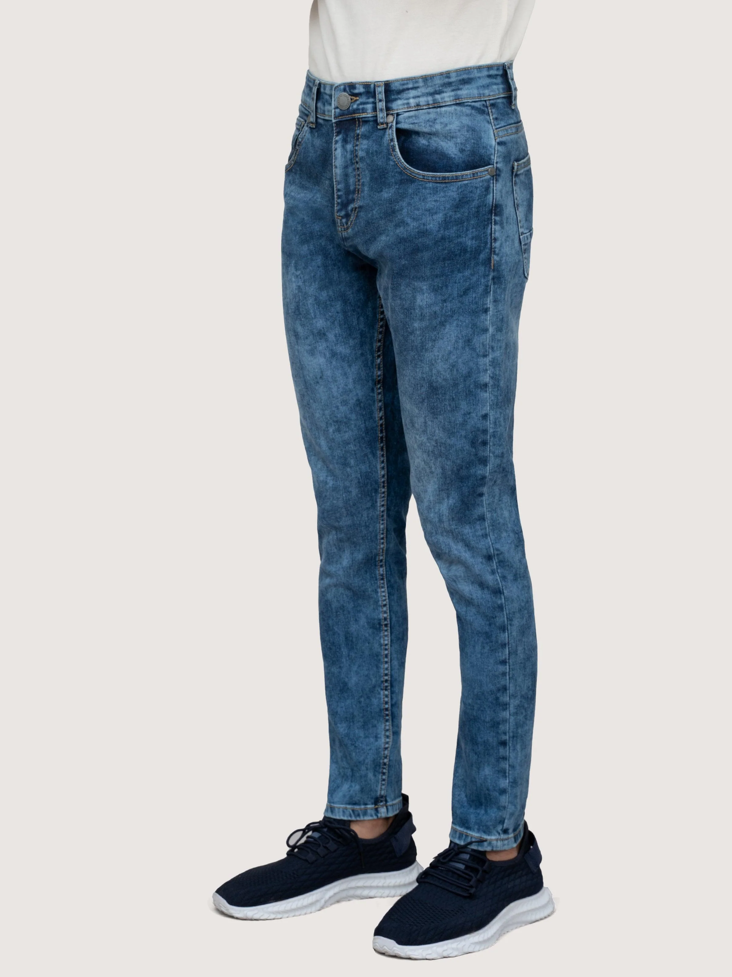 SLIM LEG DENIM JEANS MID BLUE RANDOM - Image 2