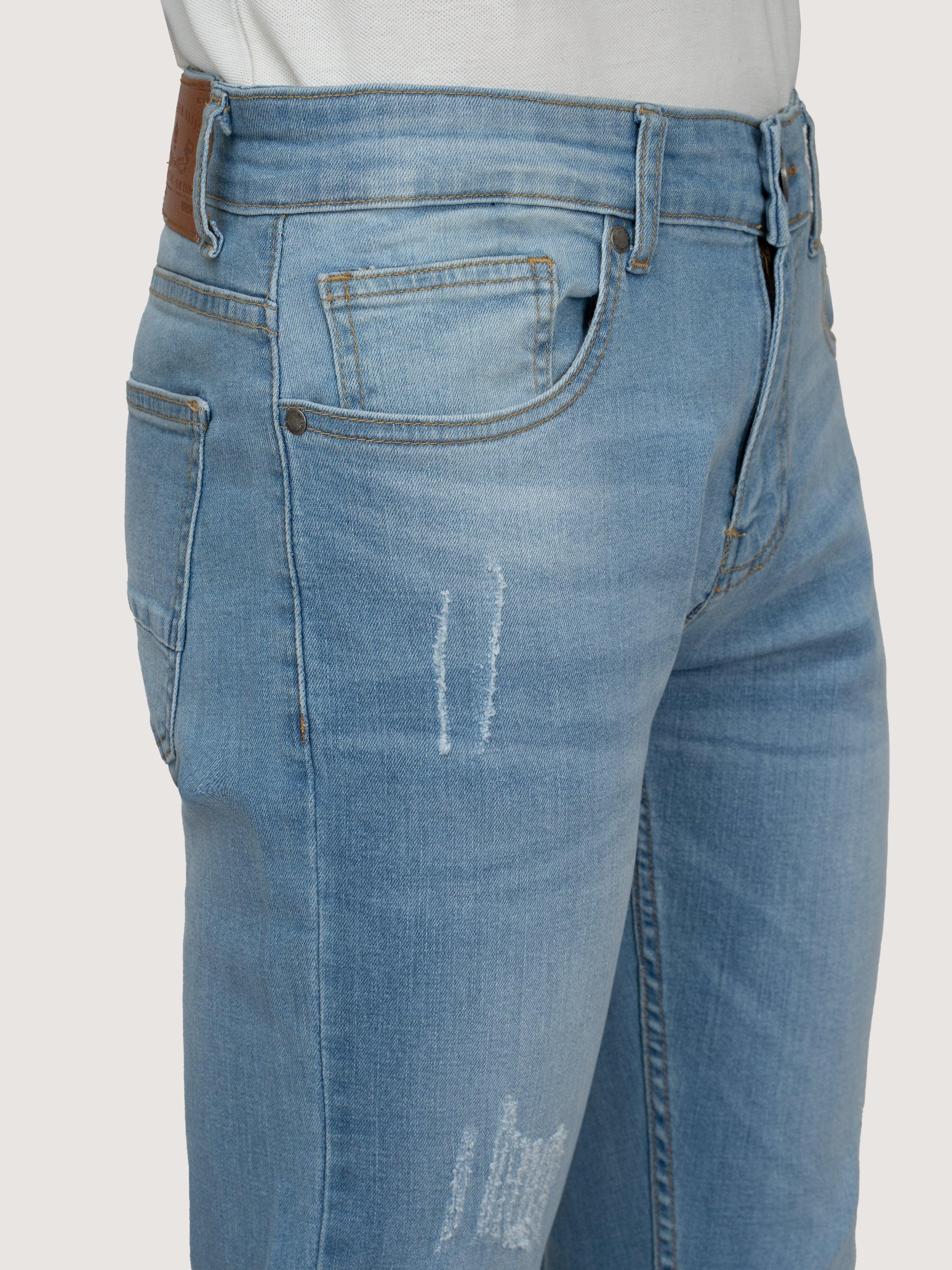 SLIM LEG DENIM JEANS LIGHT BLUE - Image 4