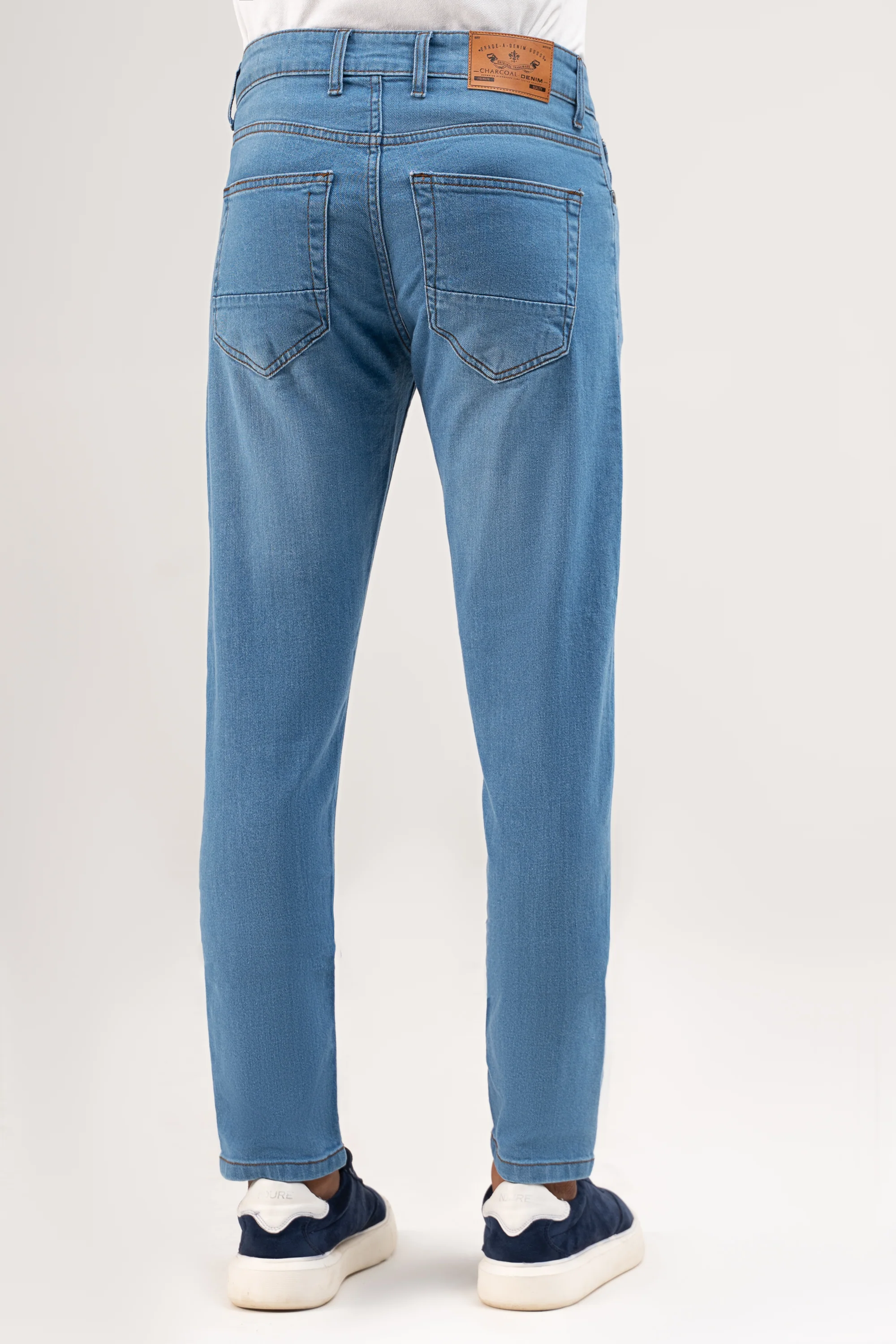 SLIM LEG DENIM JEANS LIGHT BLUE - Image 3