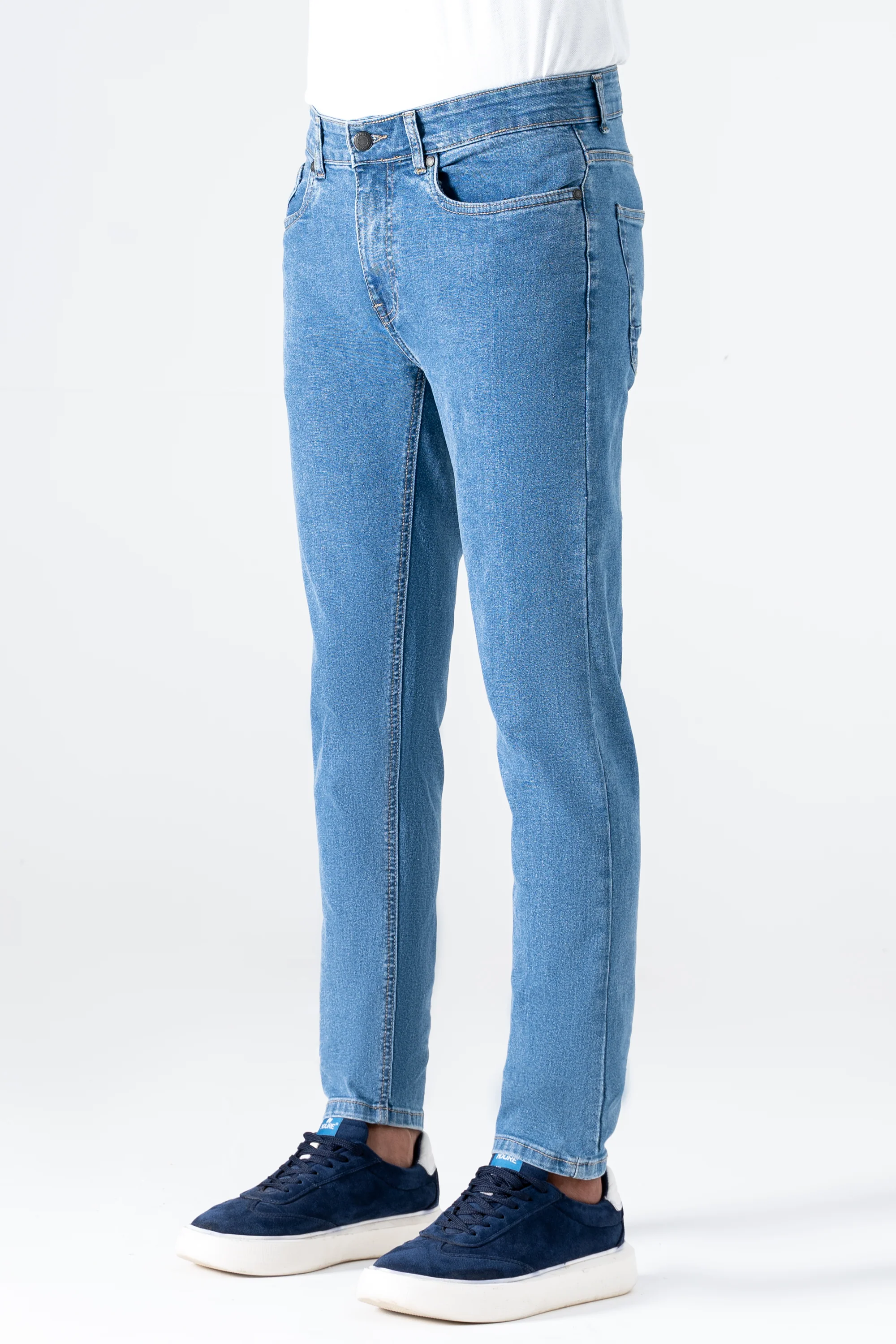 SLIM LEG DENIM JEANS LIGHT BLUE - Image 3