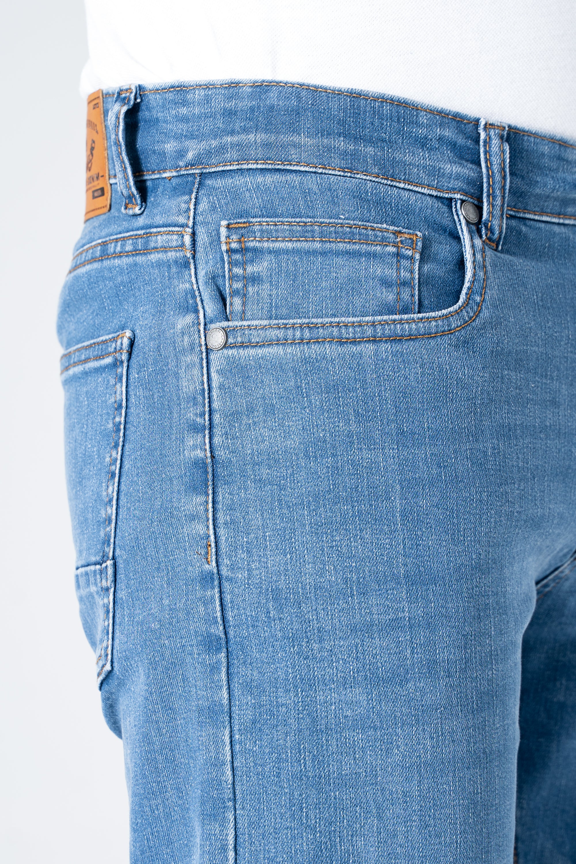 SLIM LEG DENIM JEANS LIGHT BLUE - Image 5