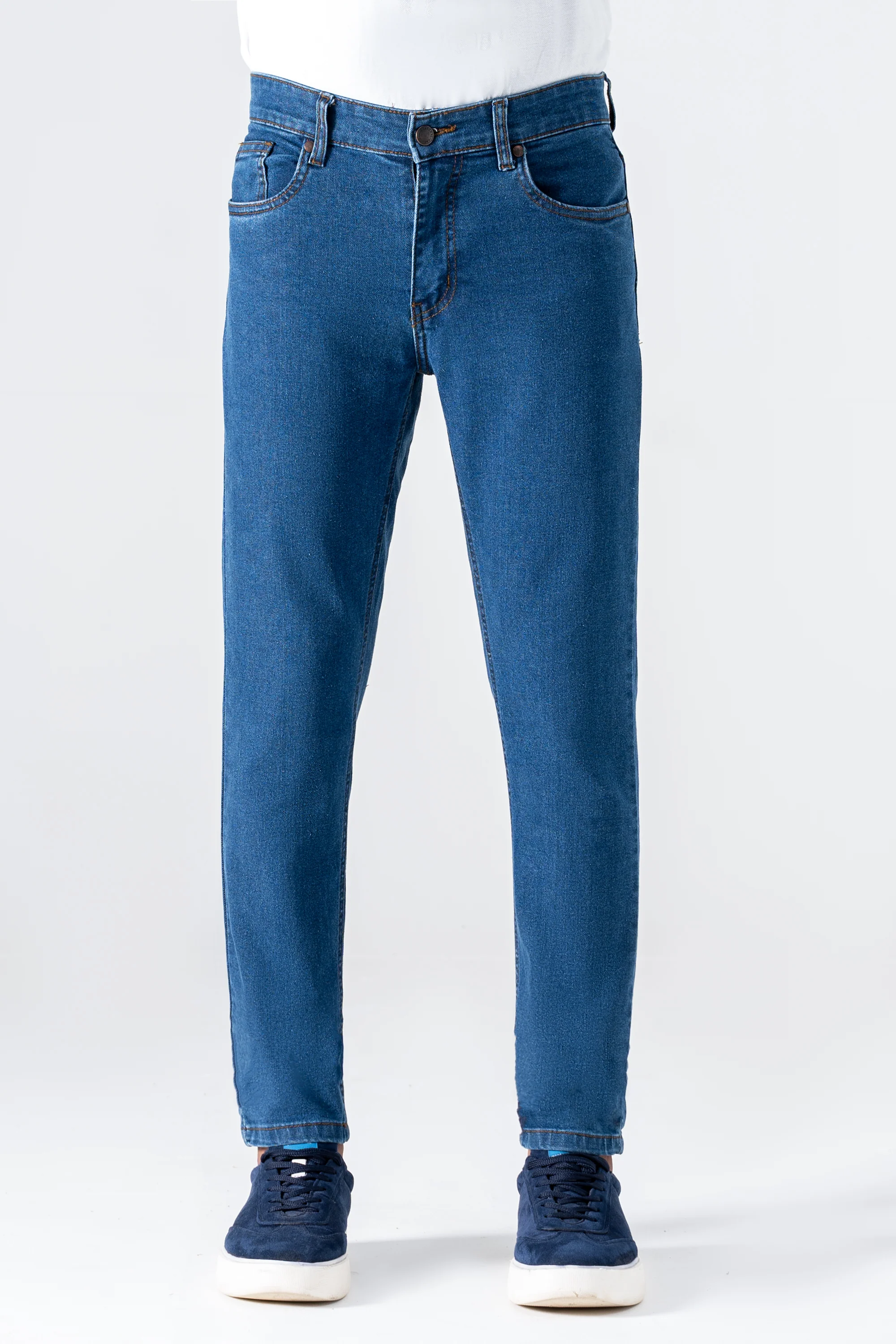 SLIM LEG DENIM JEANS MID BLUE - Image 2