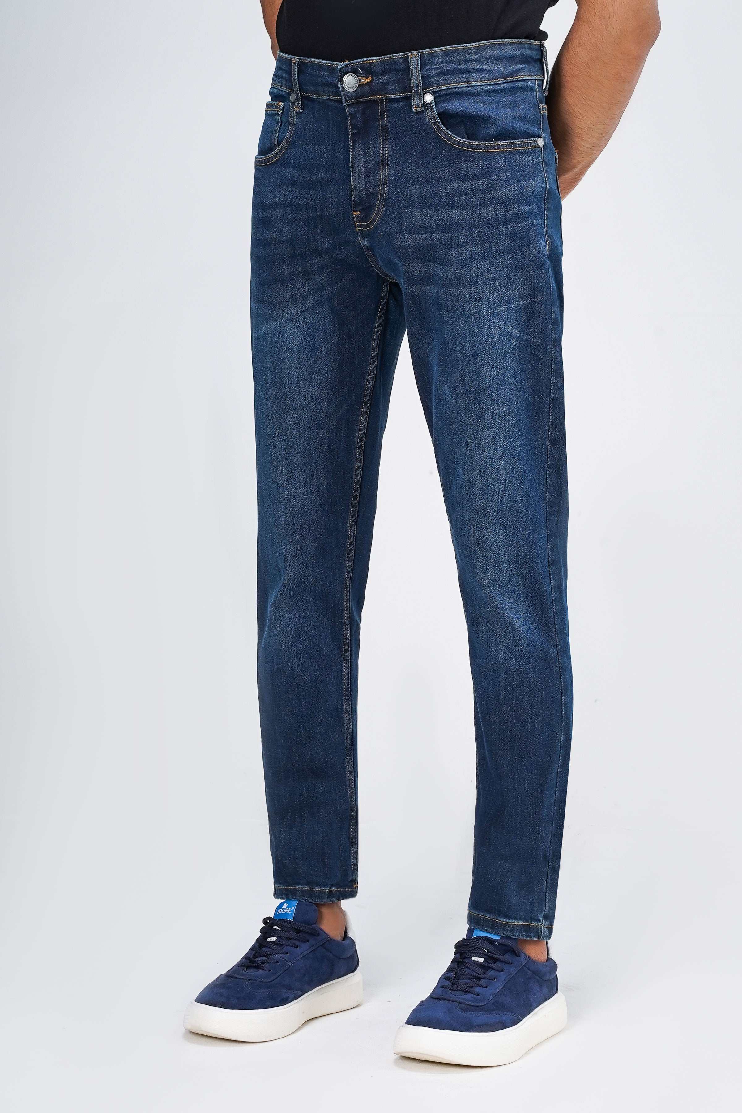 SLIM LEG DENIM JEANS MID BLUE - Image 2