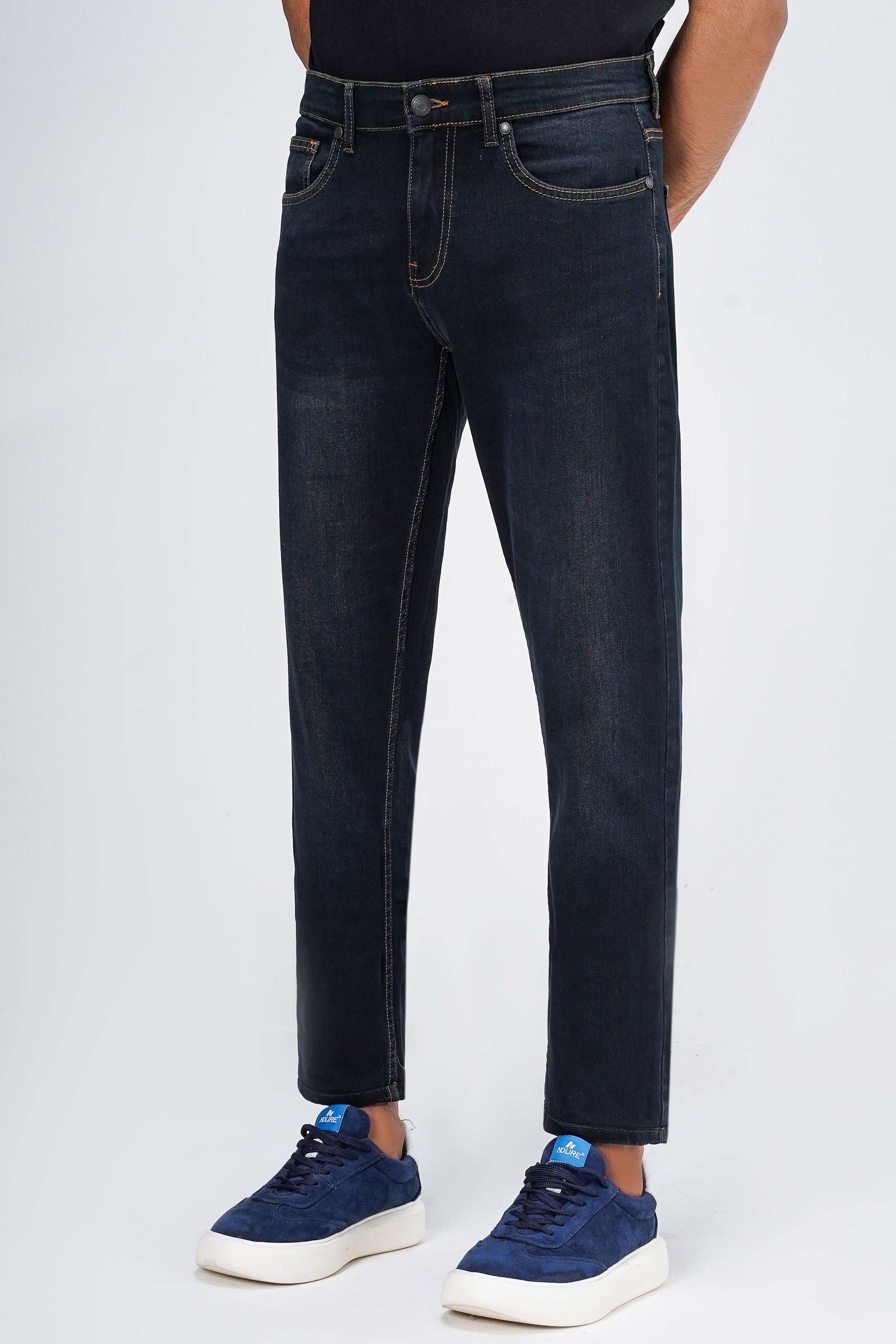 SLIM LEG DENIM JEANS NAVY BLUE - Image 2
