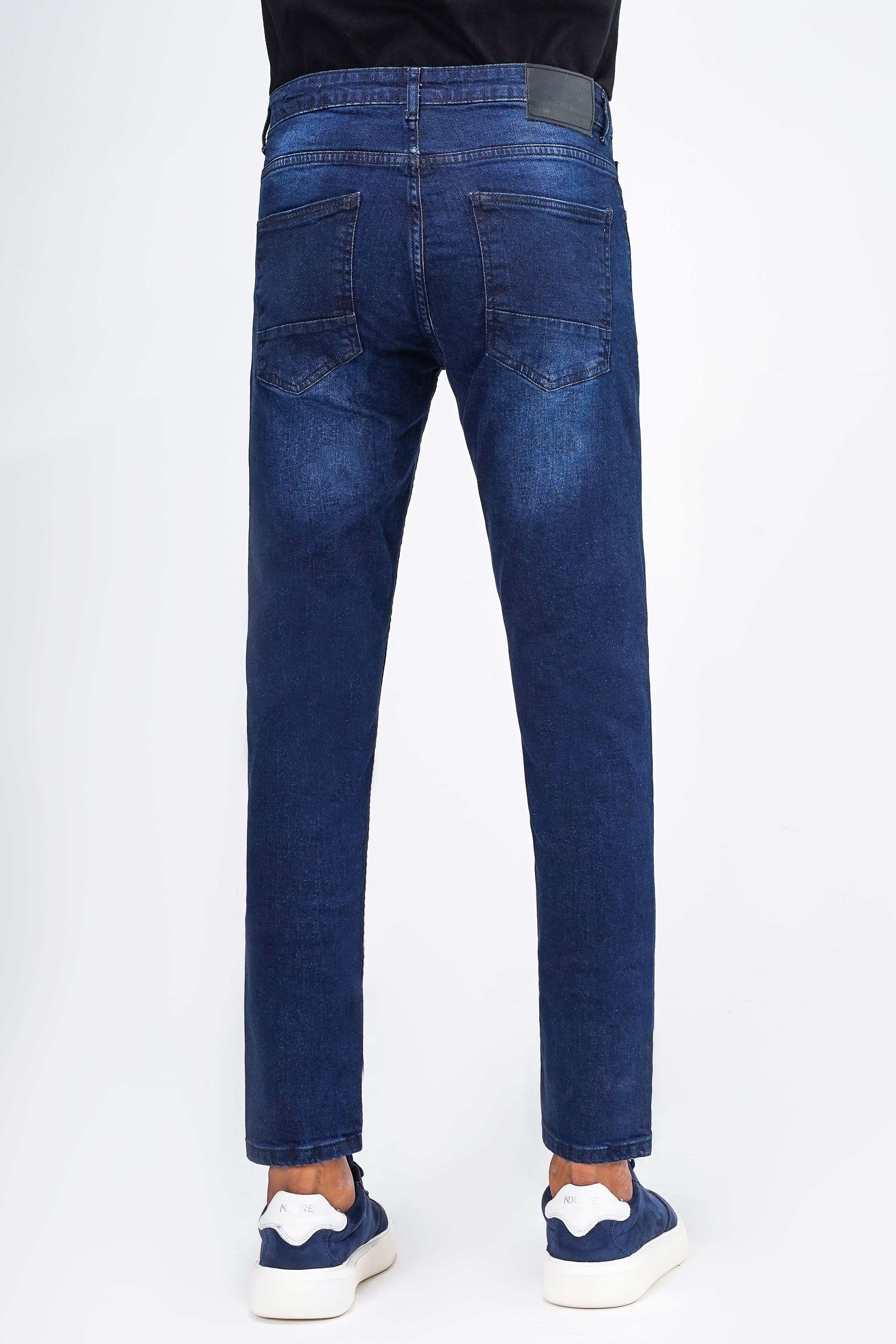 SLIM LEG DENIM JEANS NAVY BLUE - Image 3