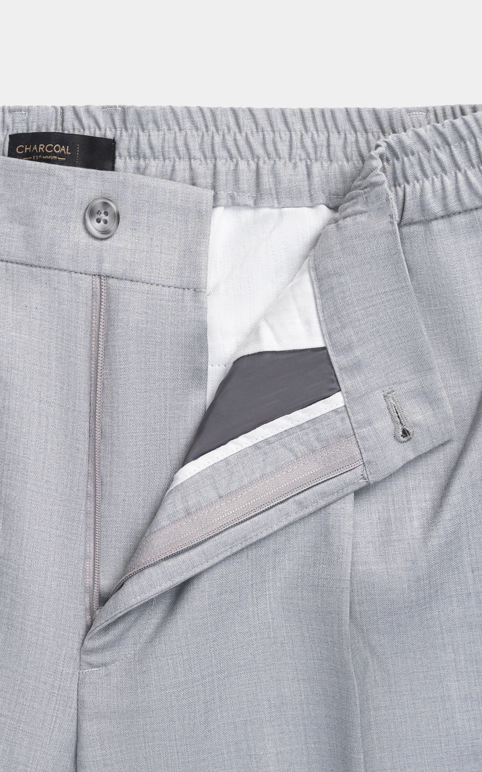 Elasticated pleated pant Ash Grey - Image 5