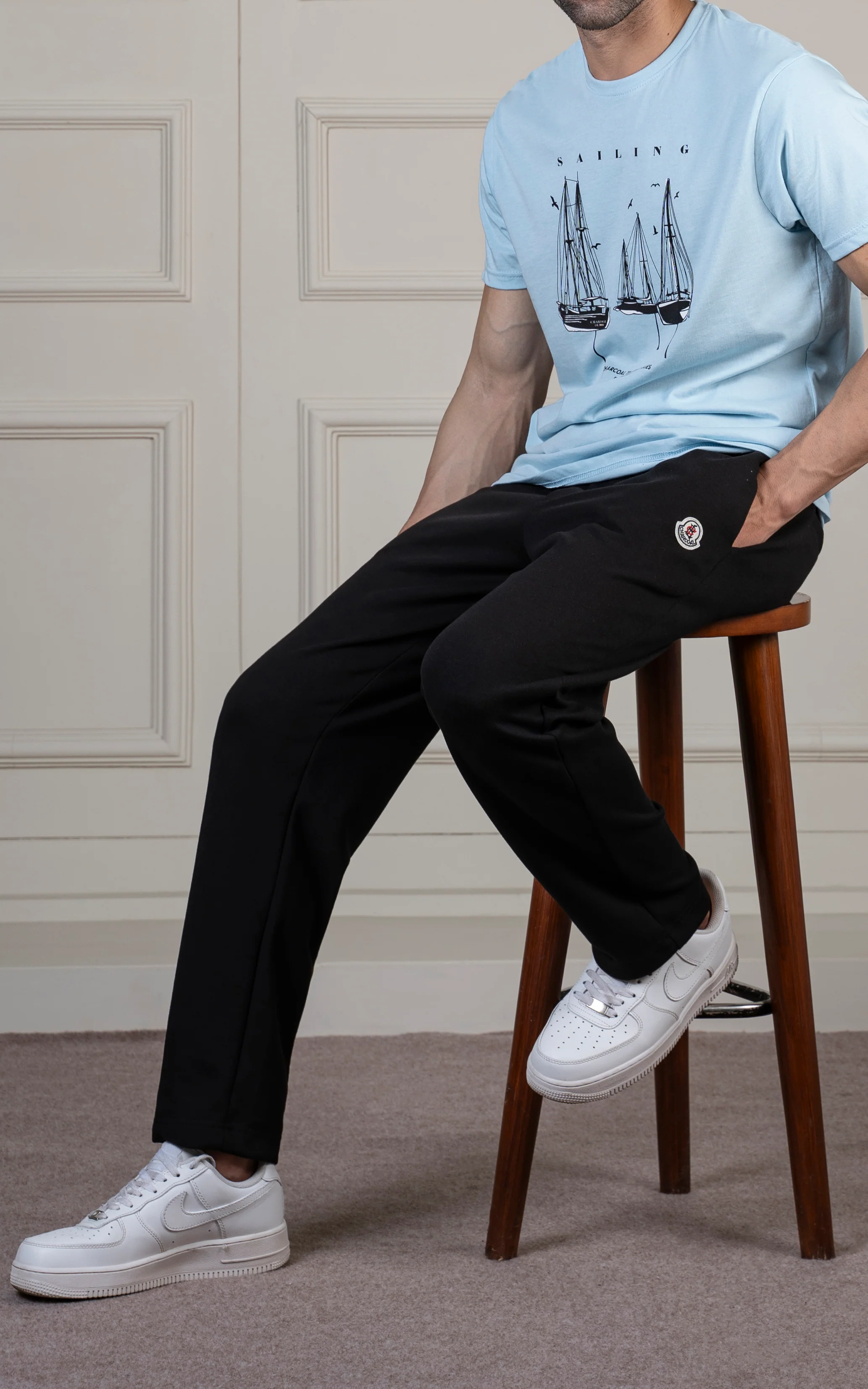 SMART FIT INTERLOCK JOGGER TROUSER BLACK - Image 5