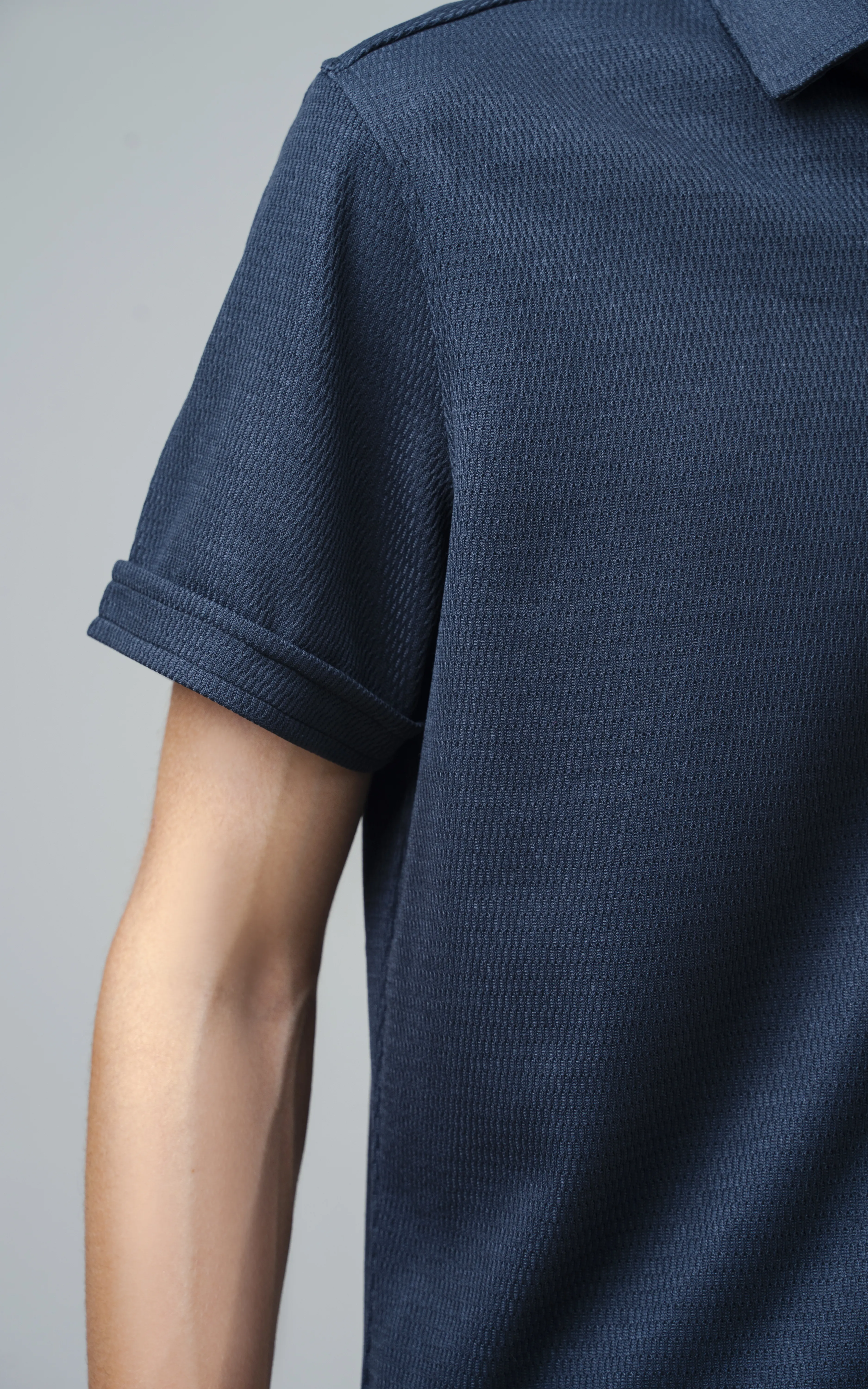 SMART FIT KNIT CASUAL SHIRT DARK GREY - Image 5