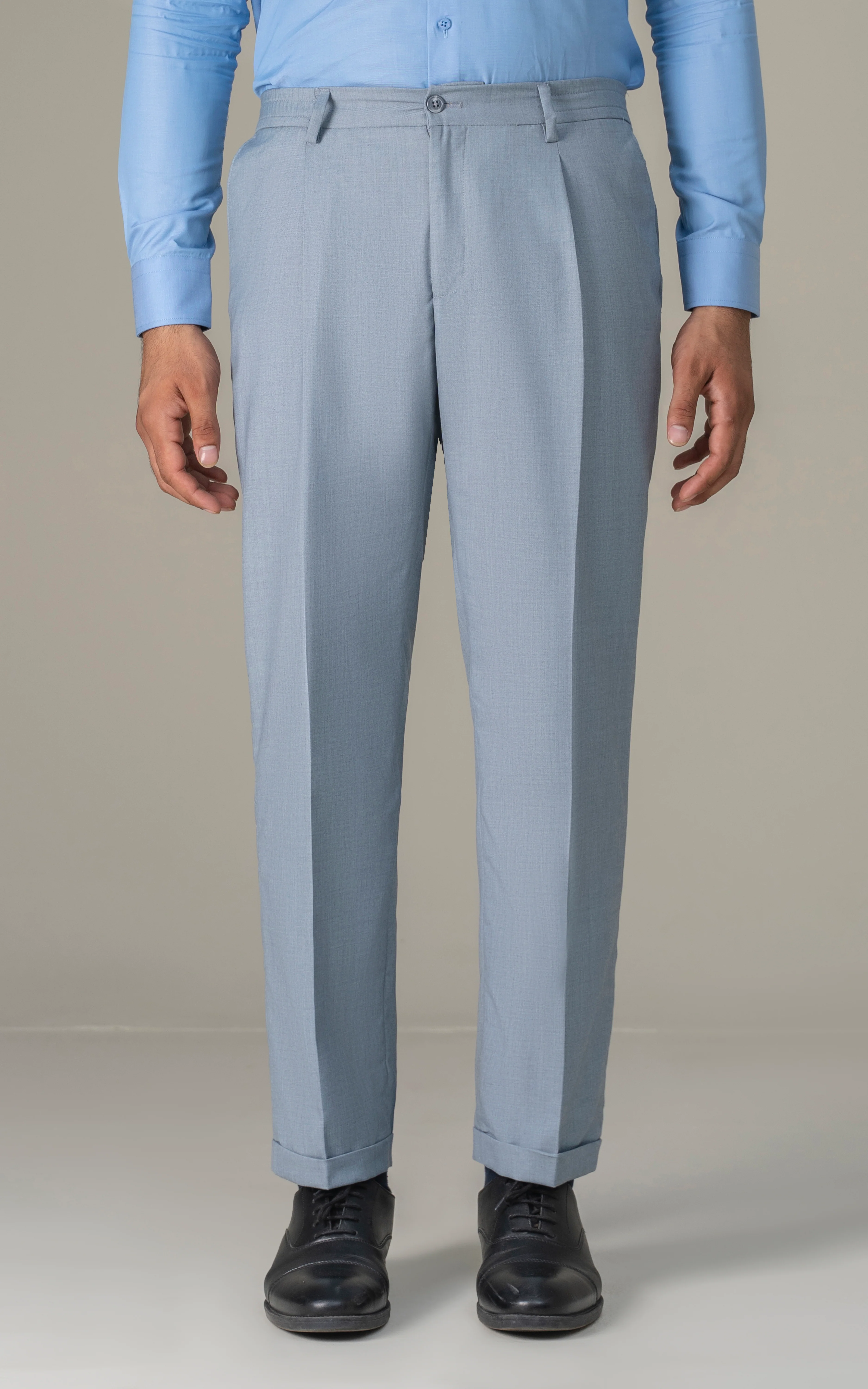 Elasticated pleated pant Light Grey - Image 2