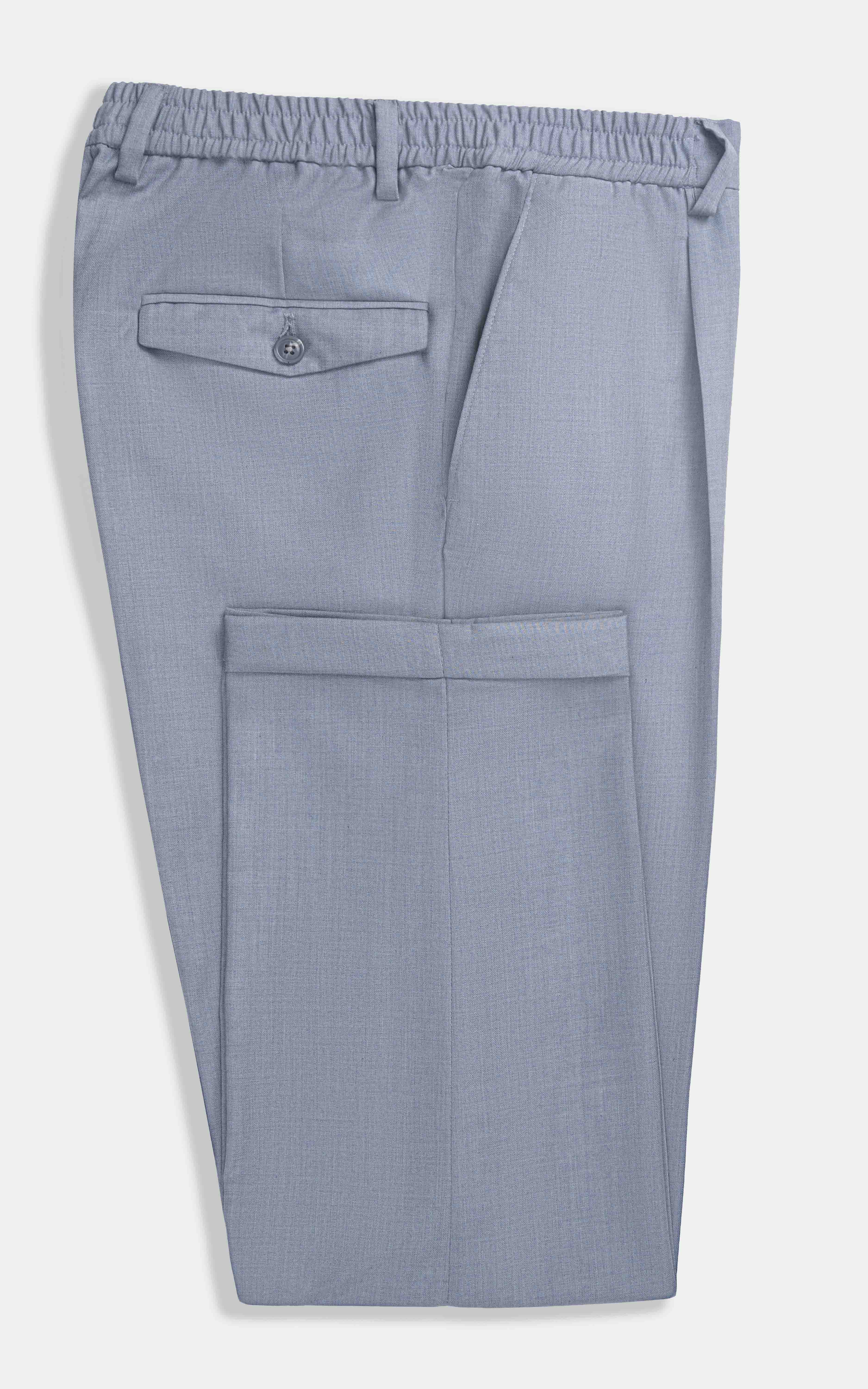 Elasticated pleated pant Light Grey - Image 4