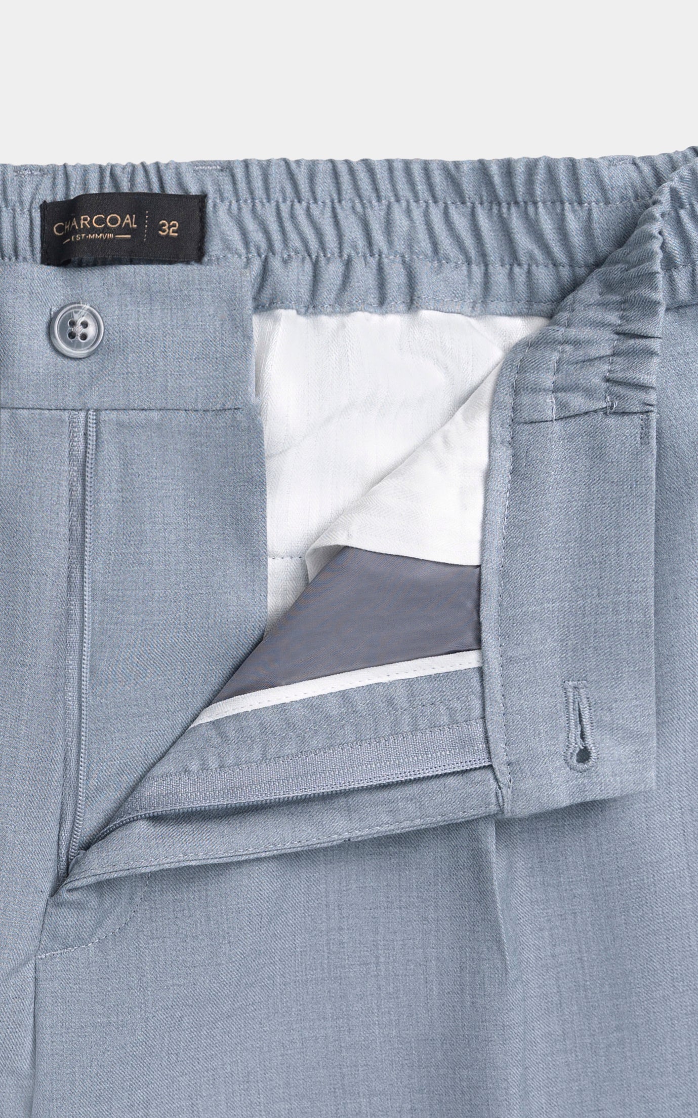 Elasticated pleated pant Light Grey - Image 5