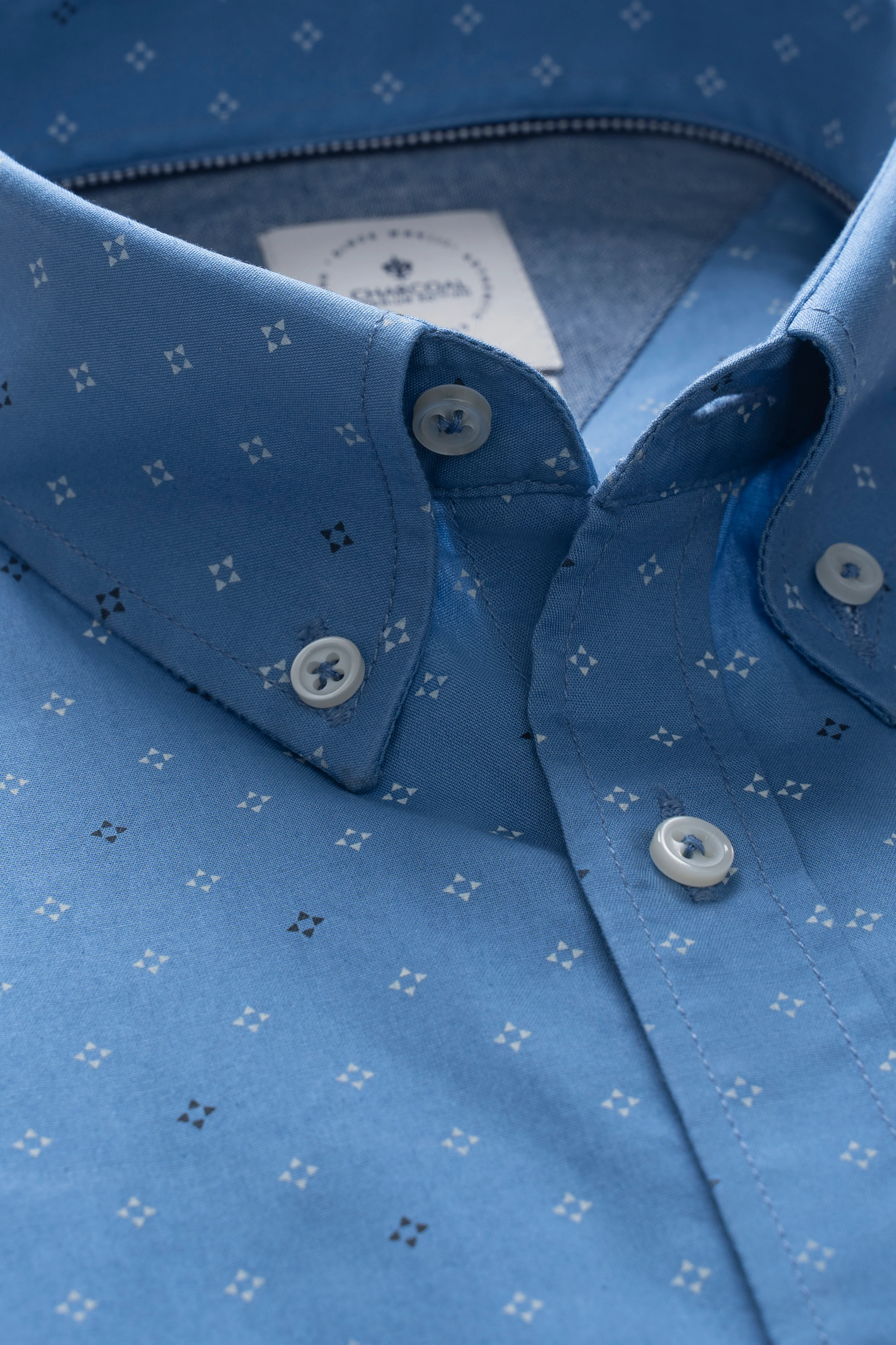 SMART FIT SHIRT INDIGO BLUE PRINTED - Image 2