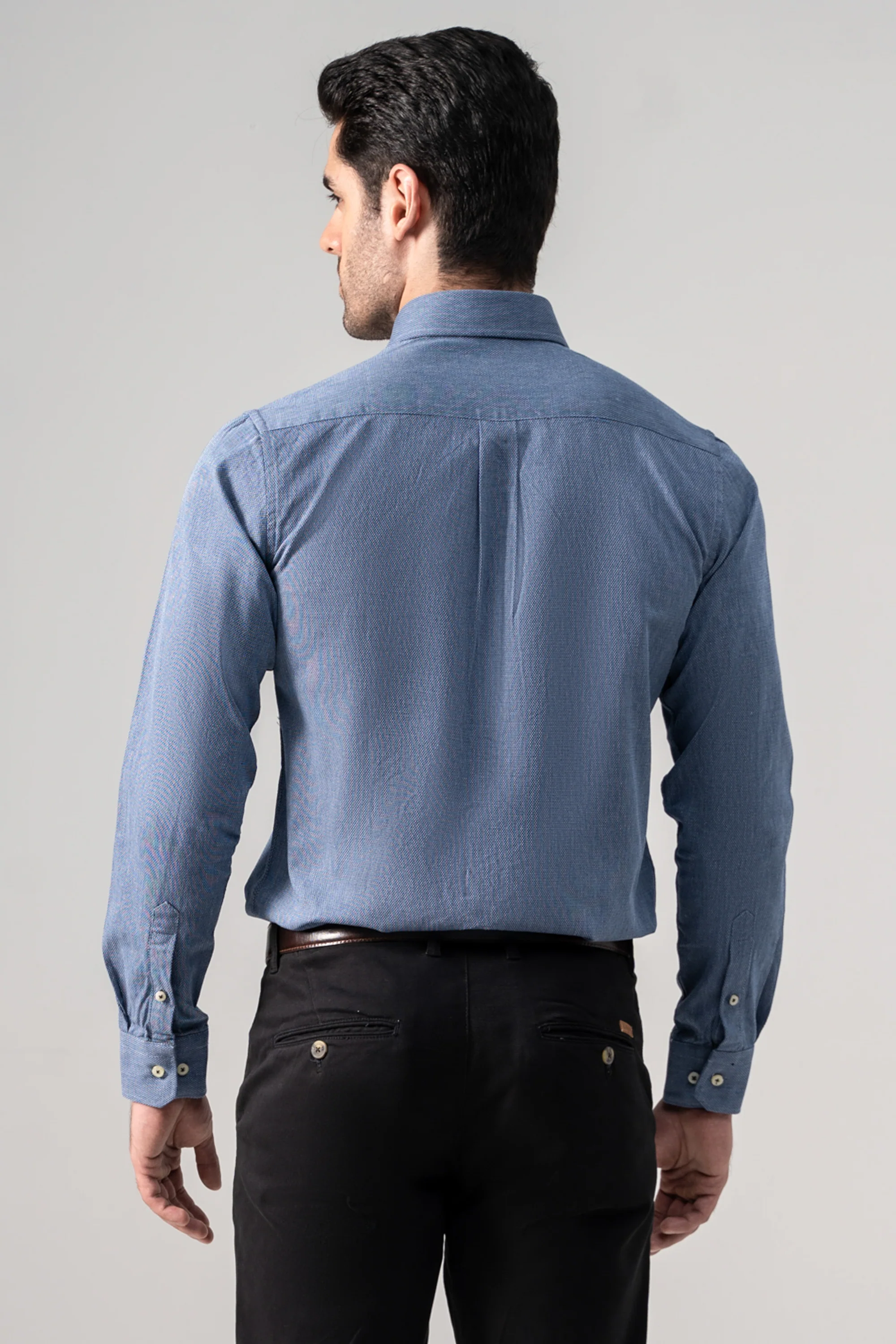 SMART SHIRT BLUE TEXTURED - Image 4