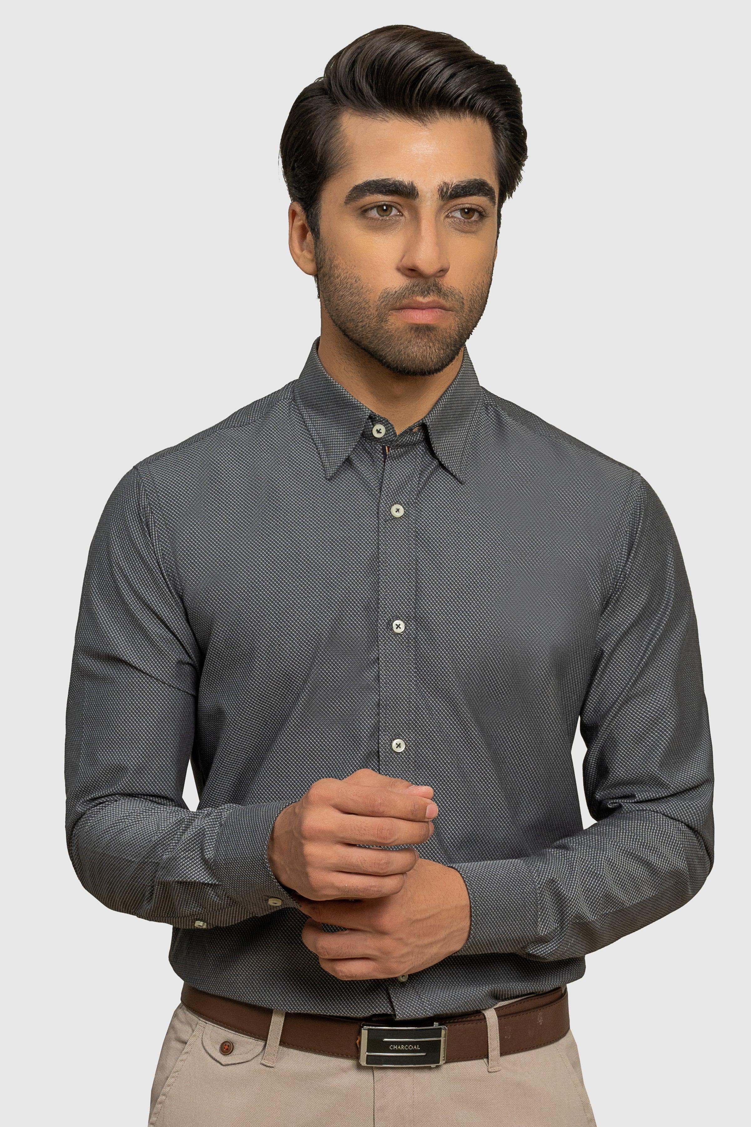 SMART SHIRT CHARCOAL GREY