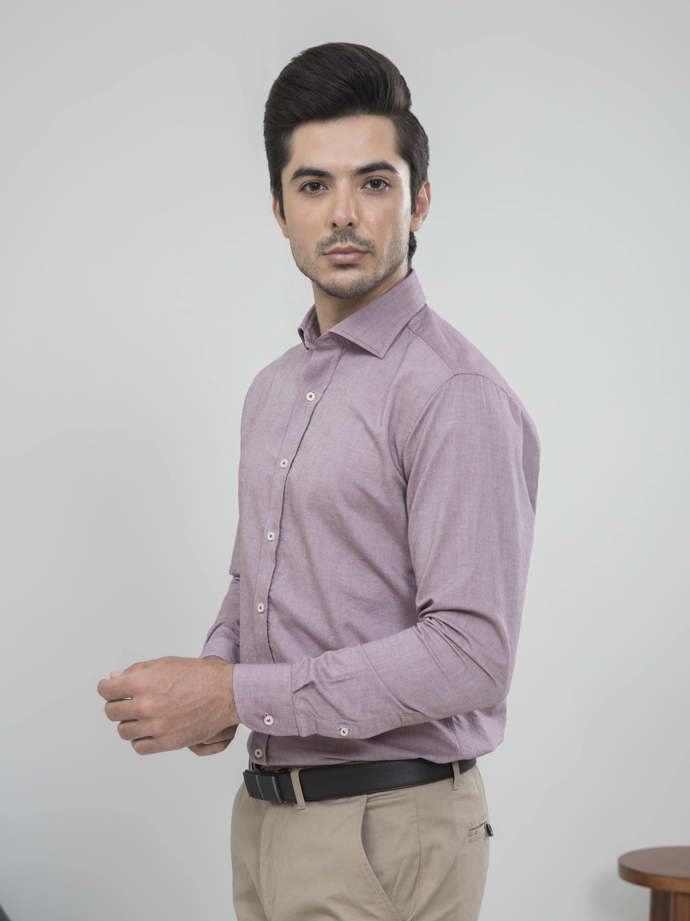 SMART SHIRT FULL SLEEVE MAHROON WHITE - Image 2
