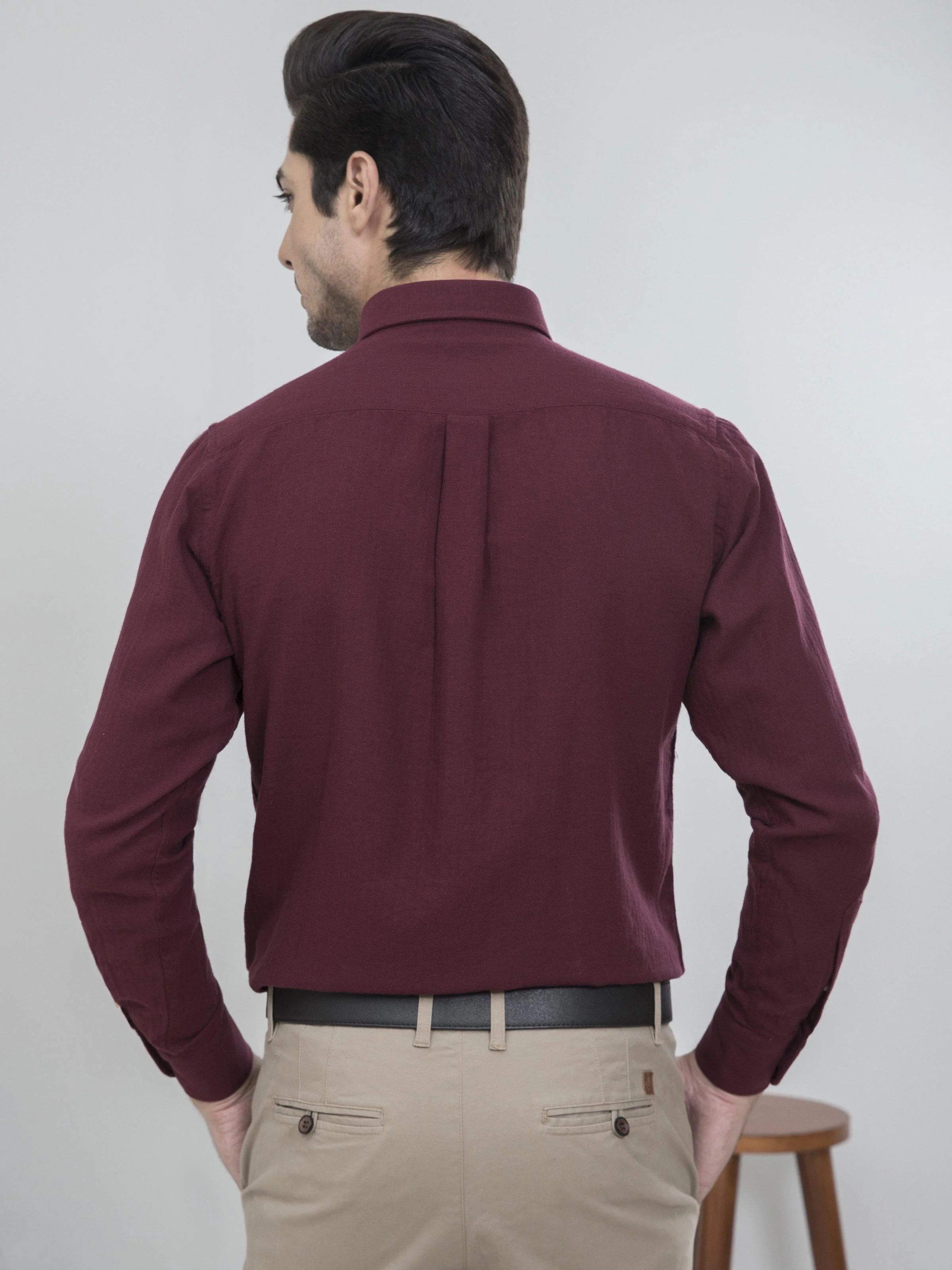 SMART SHIRT FULL SLEEVE MAROON - Image 3
