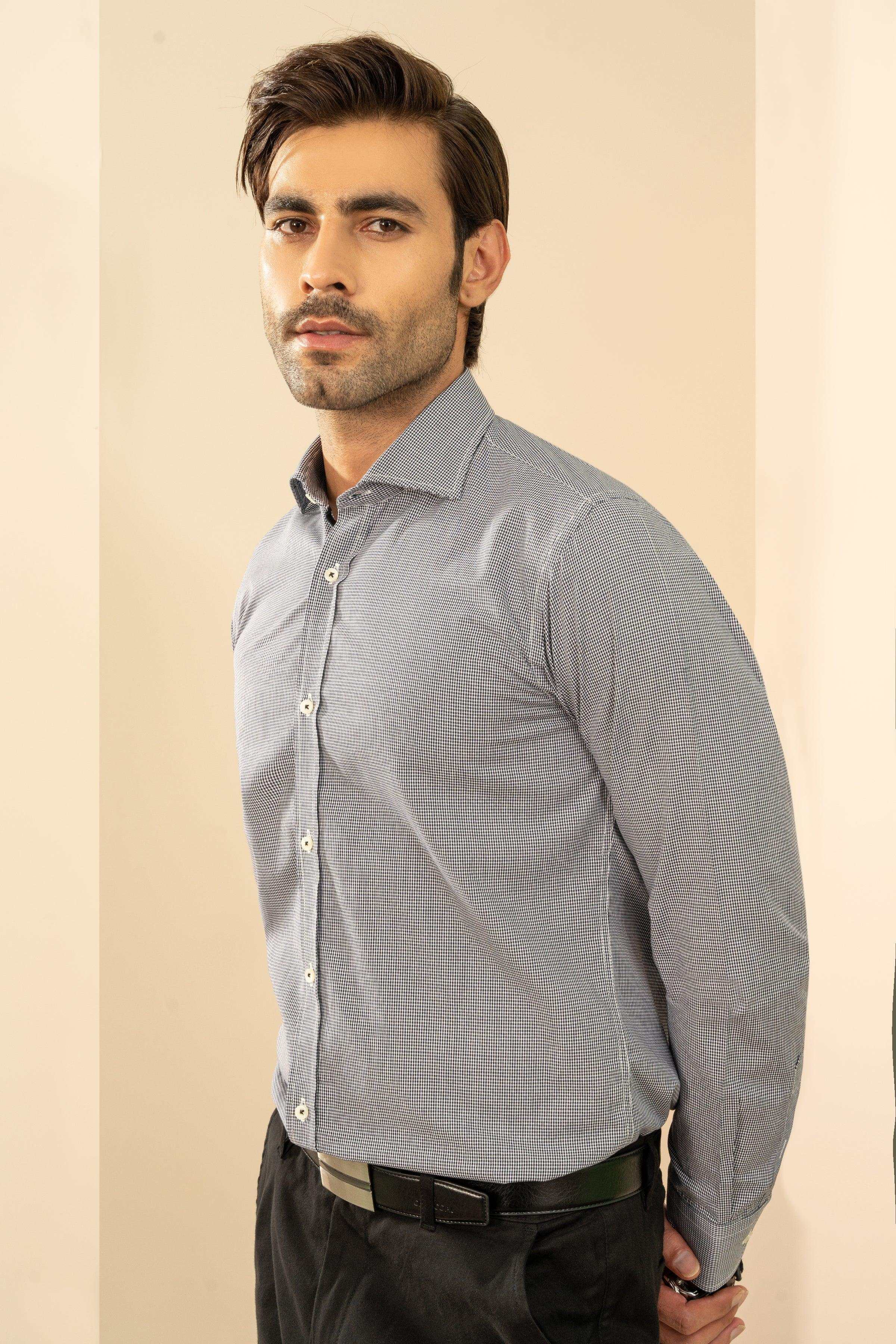 SMART SHIRT NAVY CHECK - Image 4