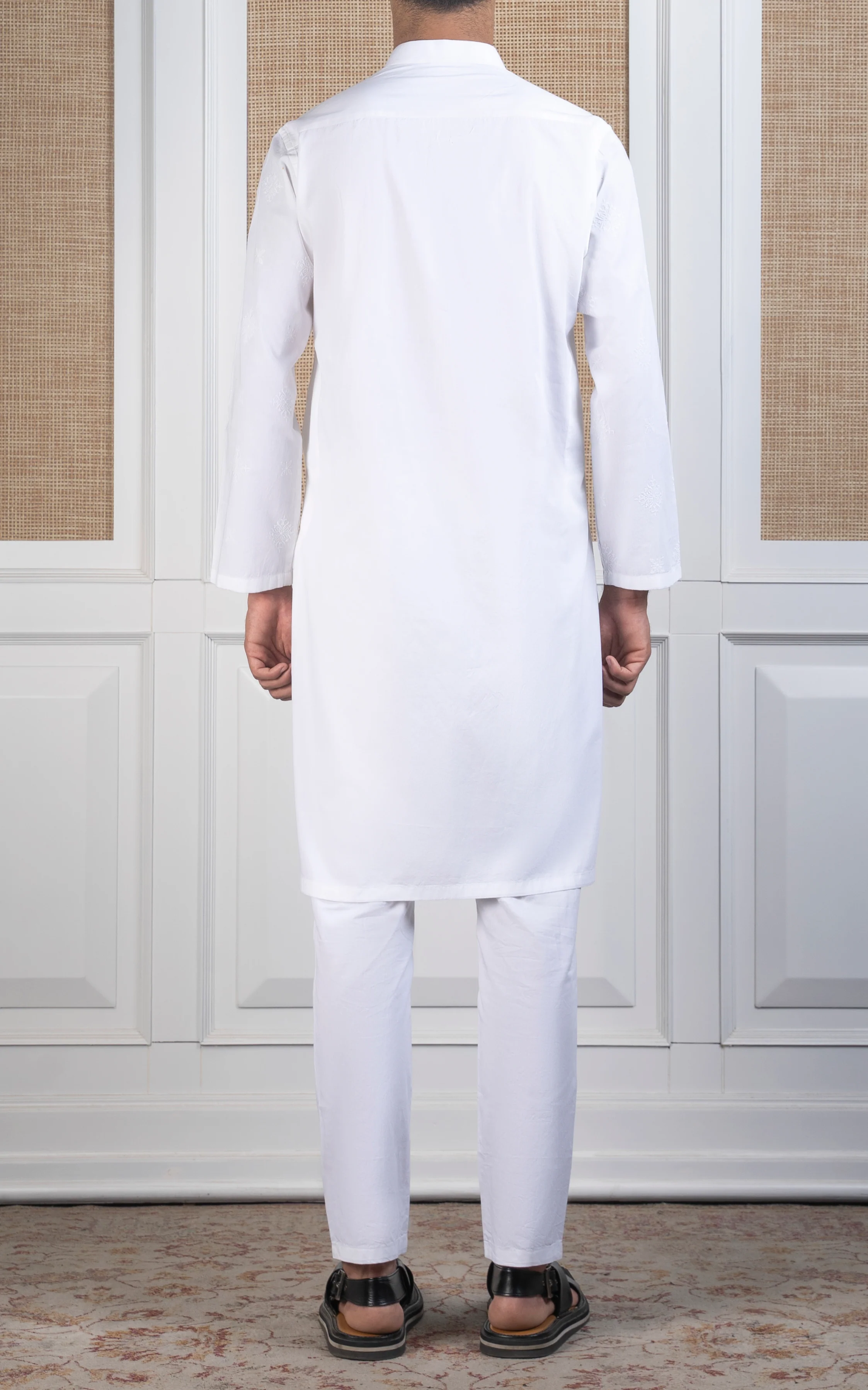 SPRAY EMBROIDERED KURTA- SIGNATURE COLLECTION WHITE - Image 3