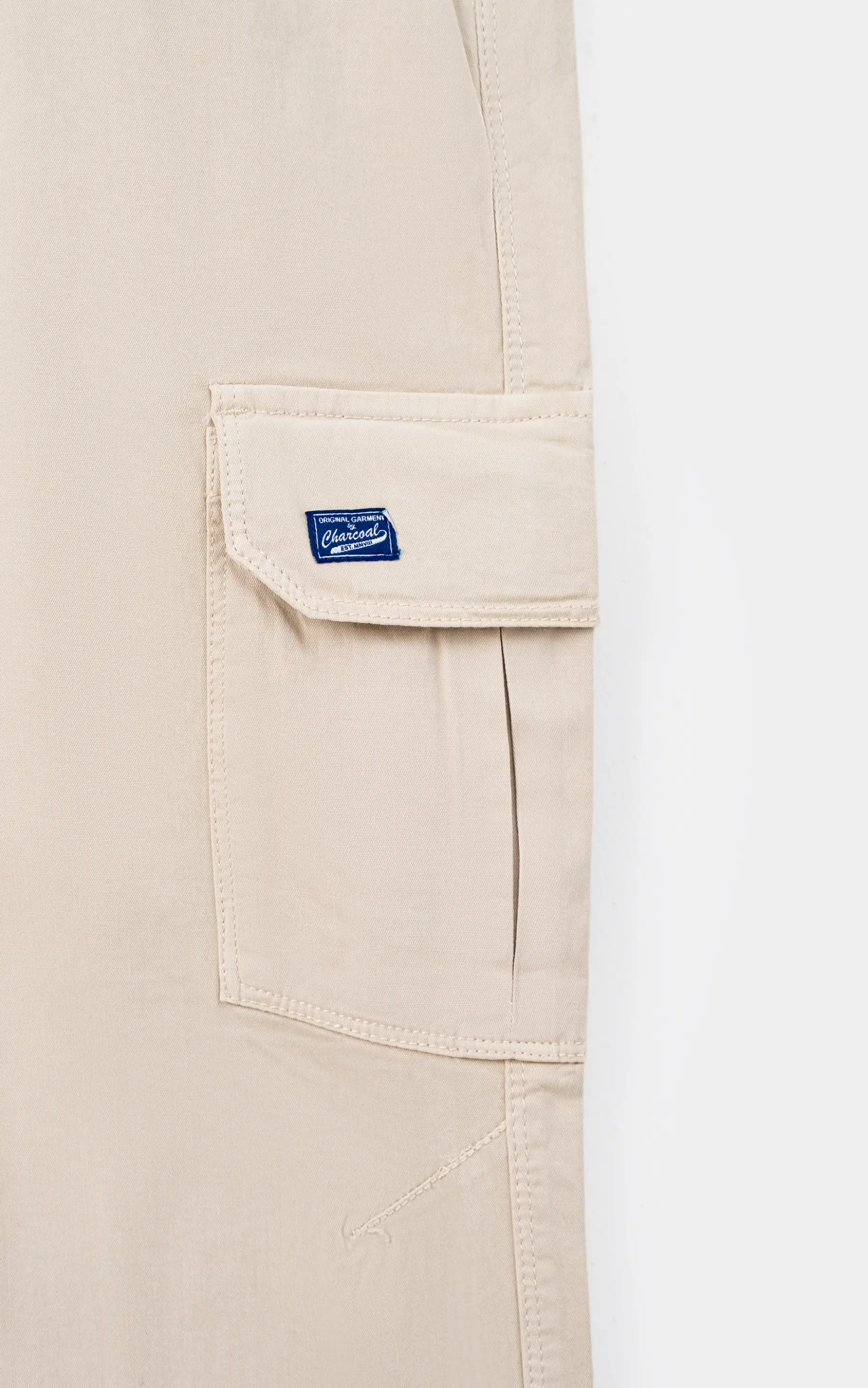 STRAIGHT FIT CARGO TROUSER  BEIGE - Image 2